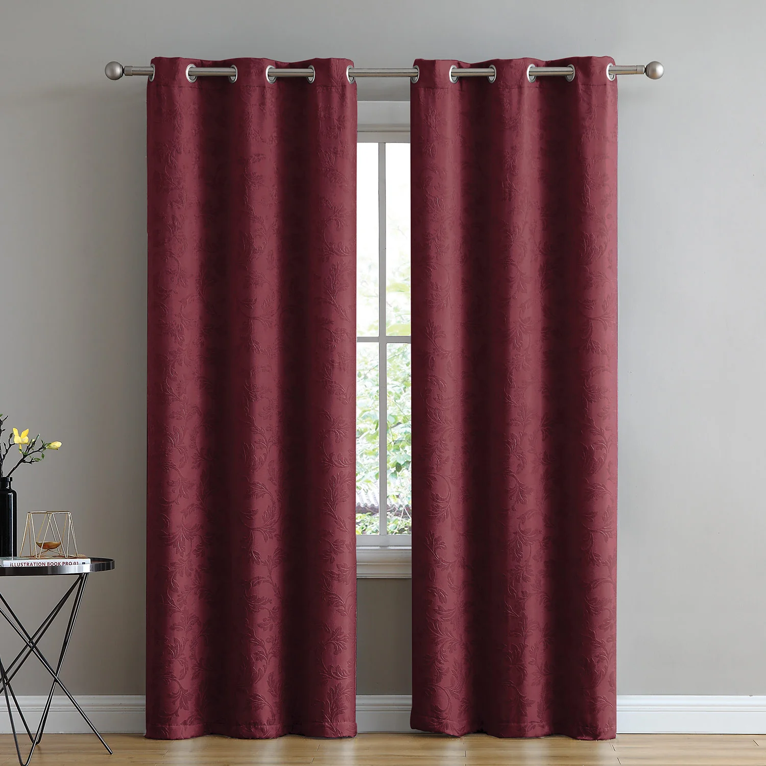 Abelina 2-Pack Embossed Room Darkening Window Panel, 74x84 Inches - Image 3