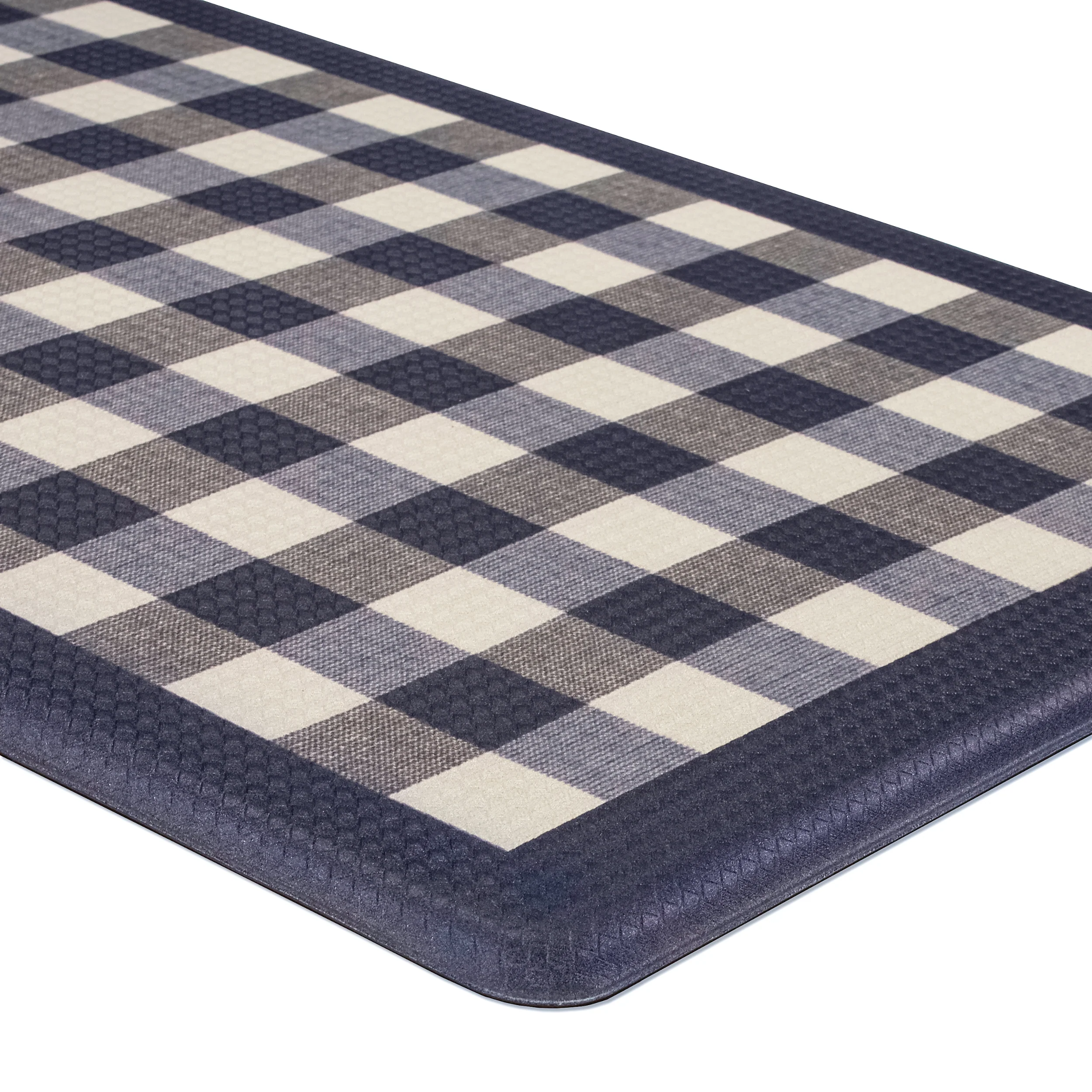 Achim Decorative Buffalo Check Anti-Fatigue Mat, Navy, 18x30 Inches - Image 3