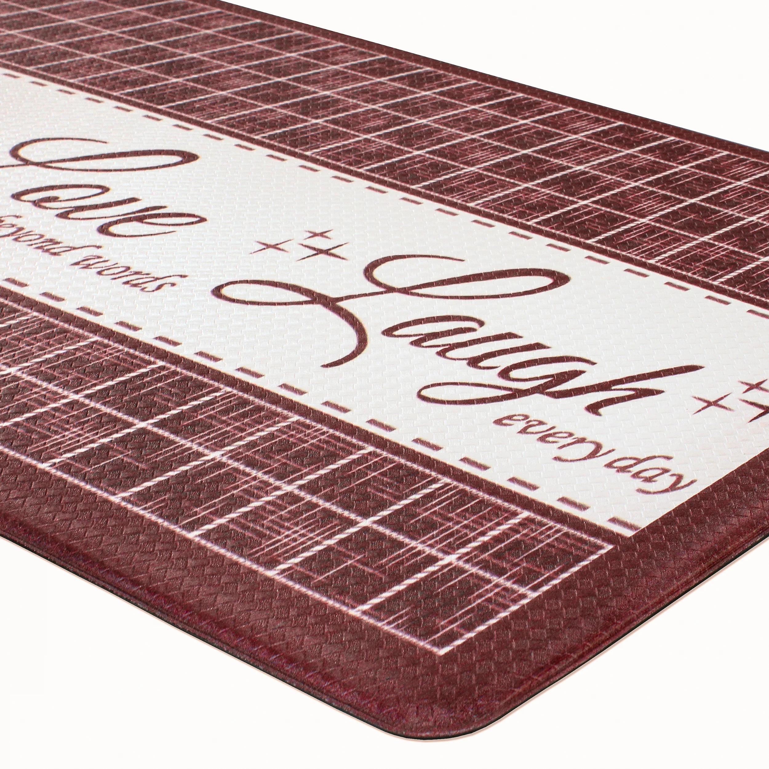 Achim Live Love Laugh Decorative Anti-Fatigue Mat, Burgundy, 18x30 Inches - Image 3