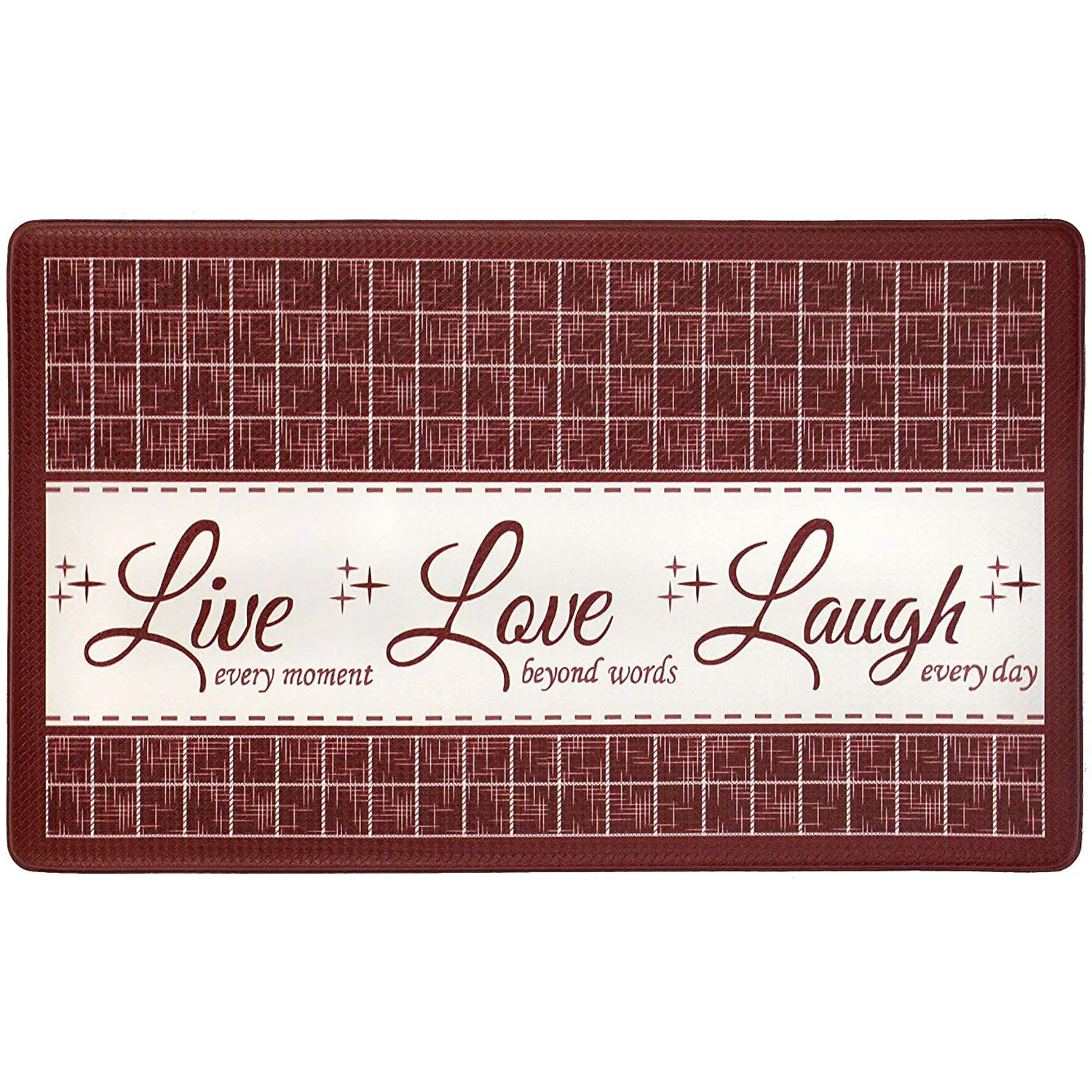 Achim Live Love Laugh Decorative Anti-Fatigue Mat, Burgundy, 18x30 Inches - Image 4