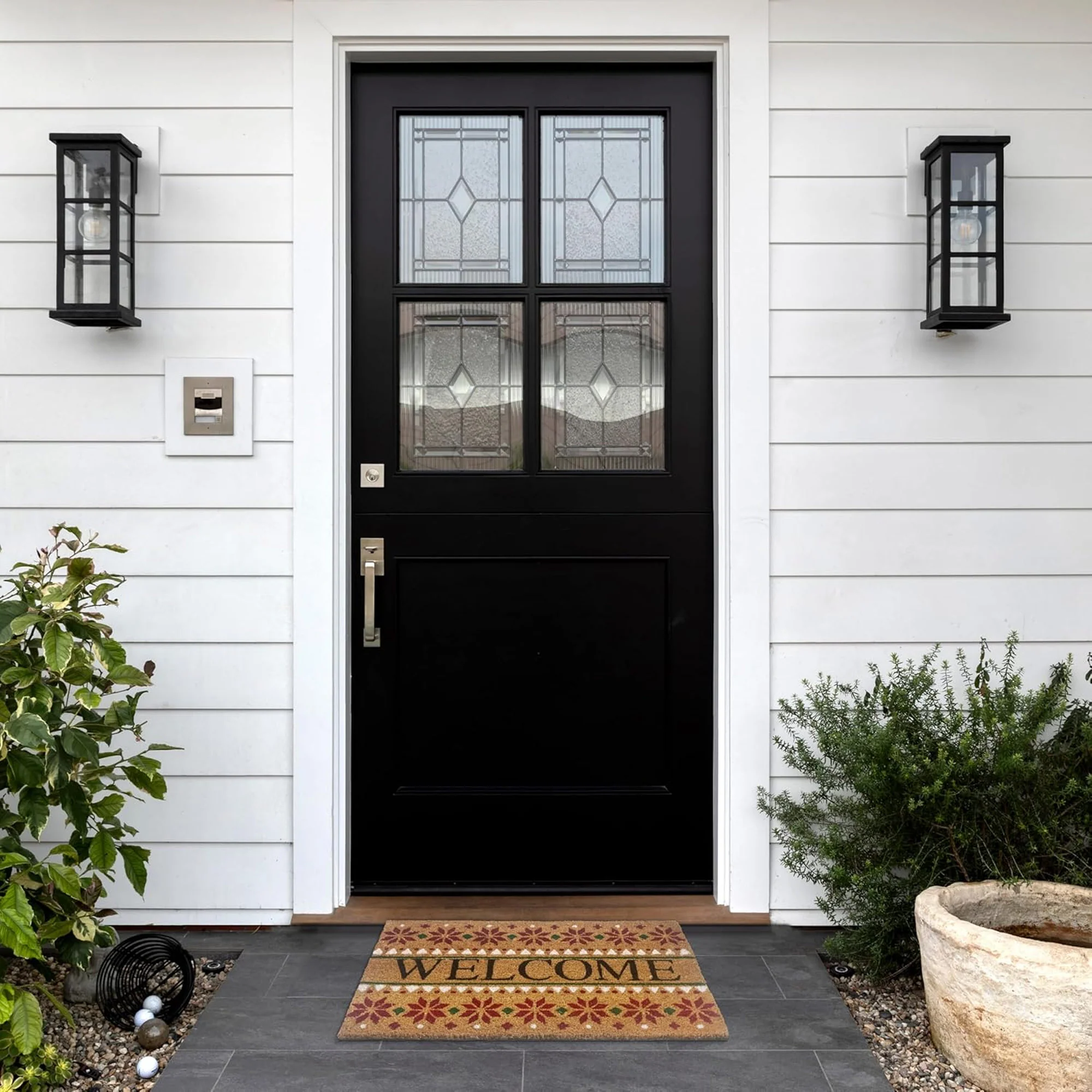 Achim Snowflake Welcome Non-Slip Coir Outdoor Mat, 18x30 Inches - Image 2