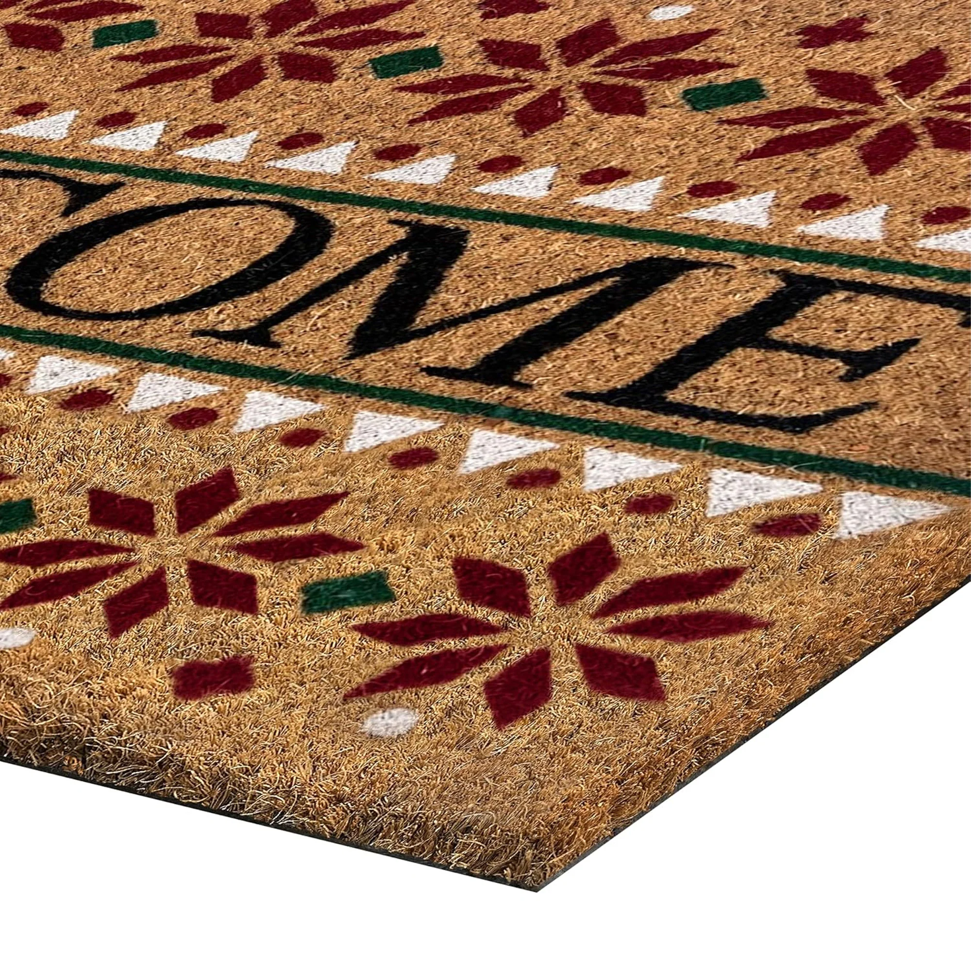 Achim Snowflake Welcome Non-Slip Coir Outdoor Mat, 18x30 Inches - Image 6