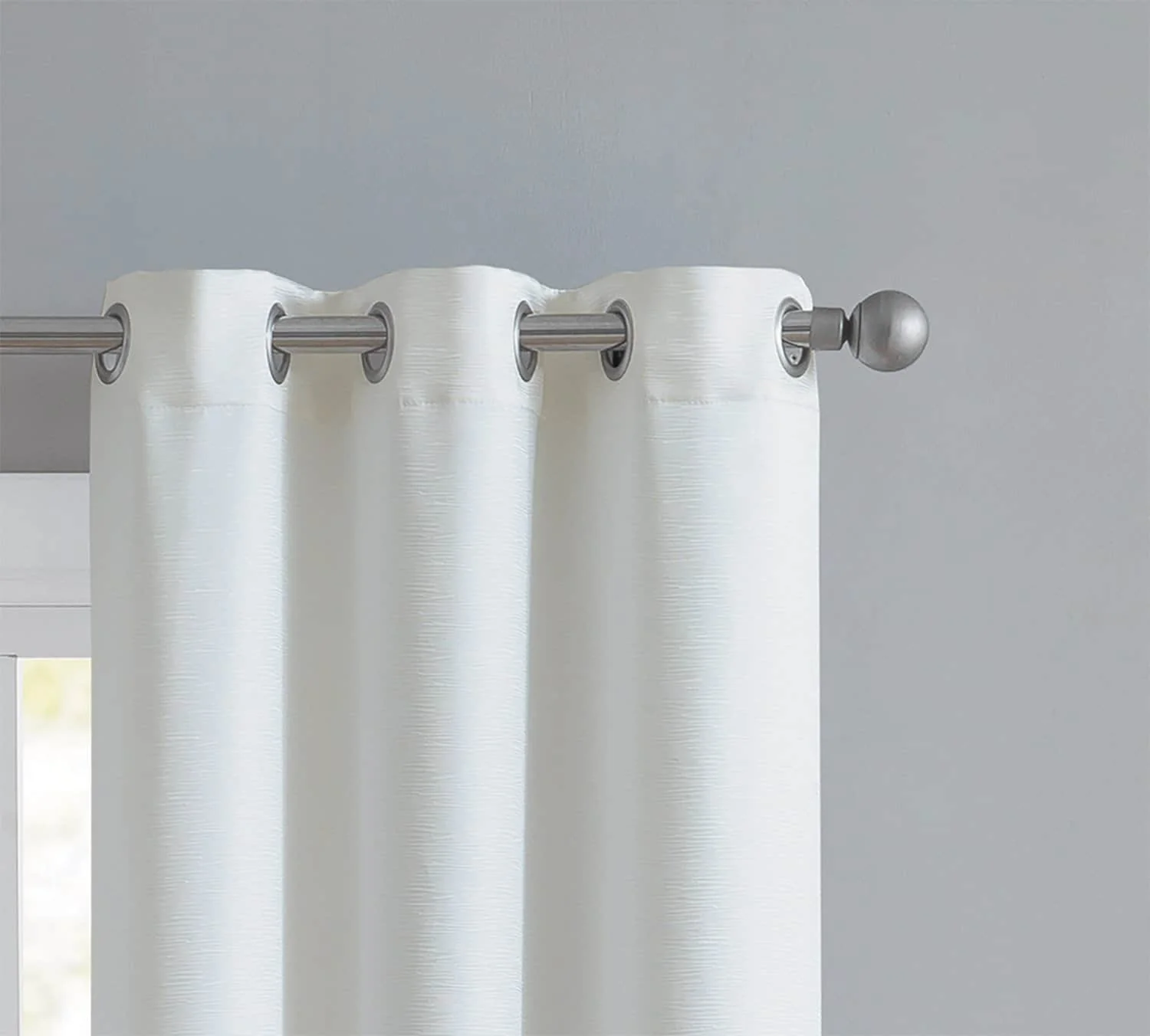 Angela 2-Pack Ribbed Textured Blackout Grommet Window Panel, Ivory, 74x84 Inches - Image 2