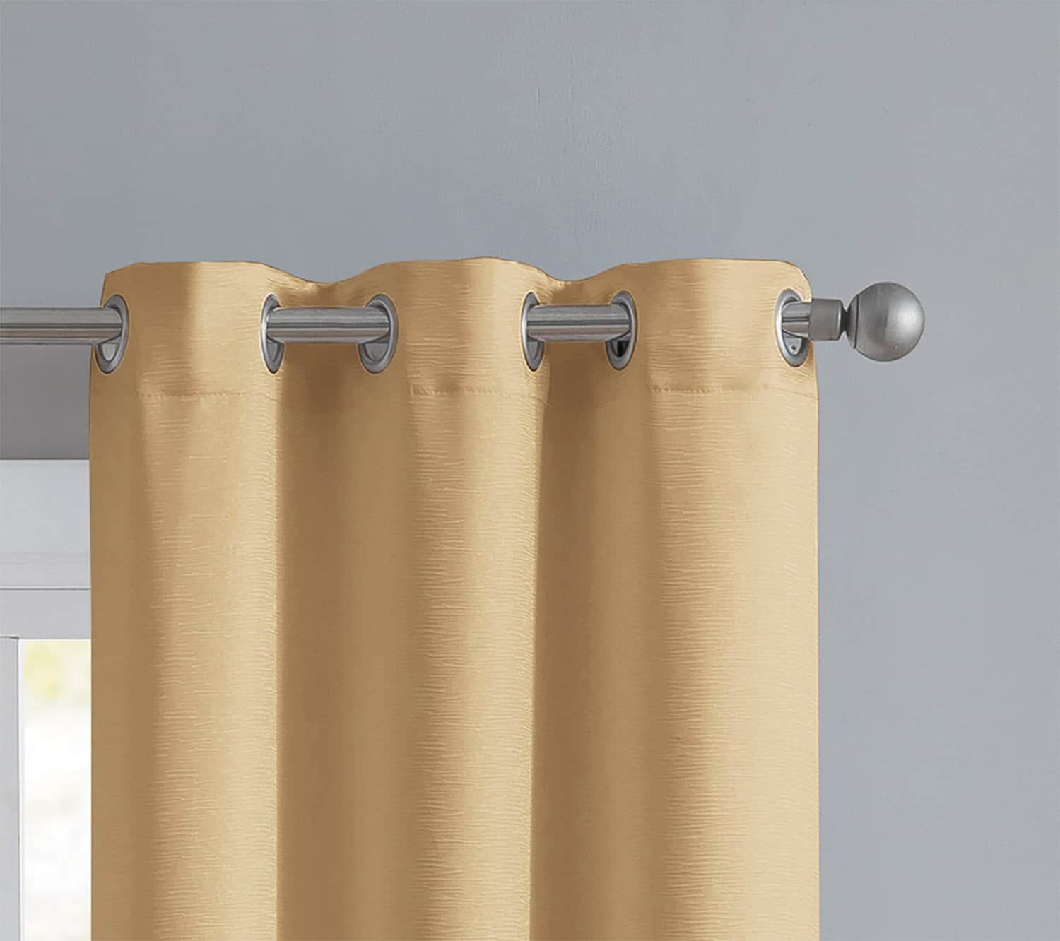 Angela 2-Pack Ribbed Textured Blackout Grommet Window Panel, Taupe, 74x84 Inches - Image 2