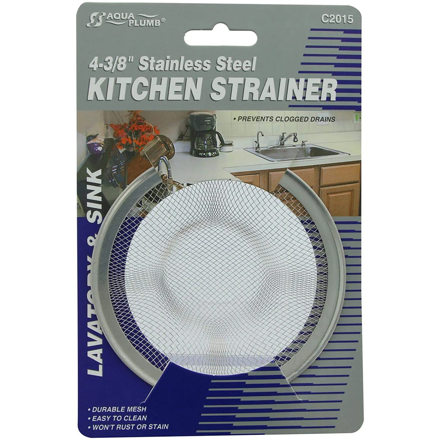 Aqua Plumb Stainless Steel Mesh Kitchen Sink Strainer, 4.375 Inches - Image 2