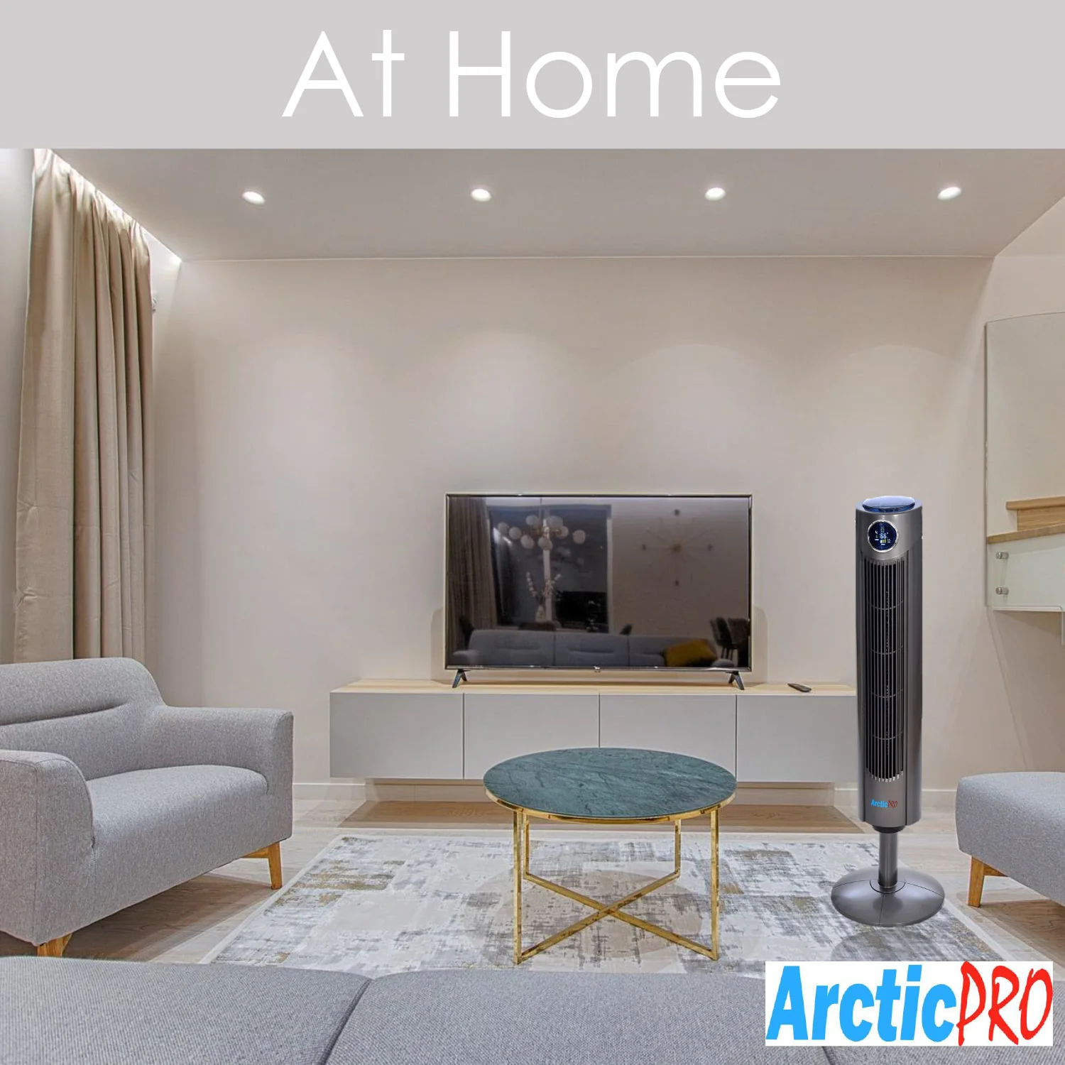 Arctic-Pro Digital Screen Oscillating Tower Fan with Remote Control, Dark Gray, 42-Inch - Image 5