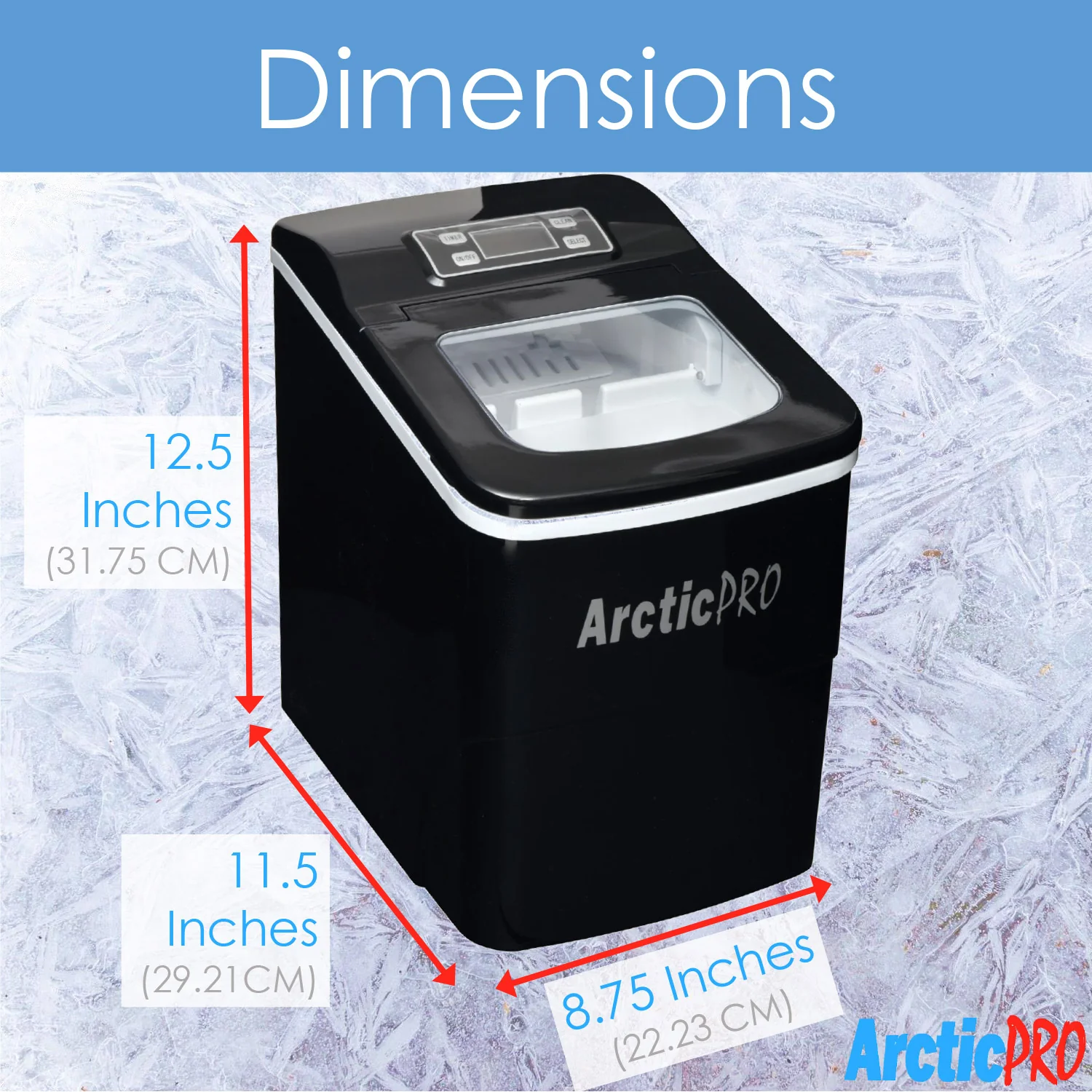 Arctic-Pro Portable Digital Quick Ice Maker Machine, Black, Makes 2 Ice Sizes - Image 6