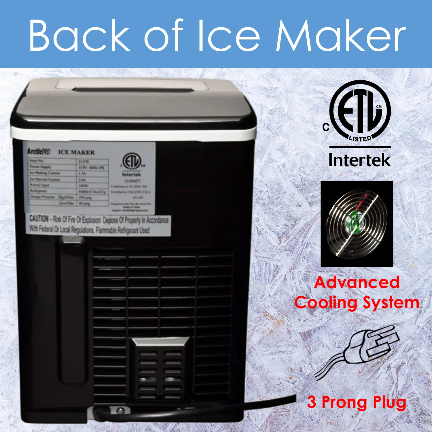 Arctic-Pro Portable Digital Quick Ice Maker Machine, Black, Makes 2 Ice Sizes - Image 7