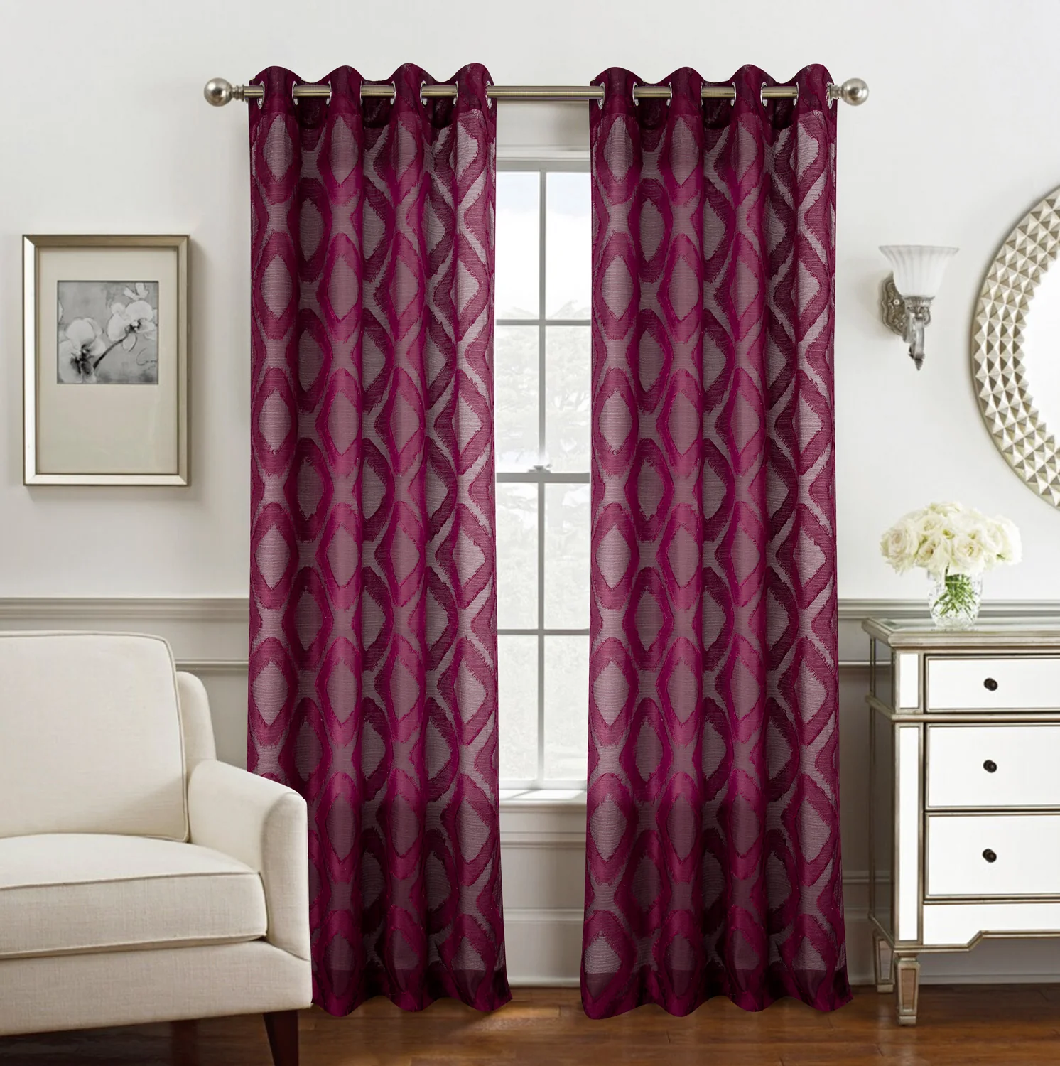 Ariana Clipped Doily Grommet Window Panel, 54x84 Inches - Image 21