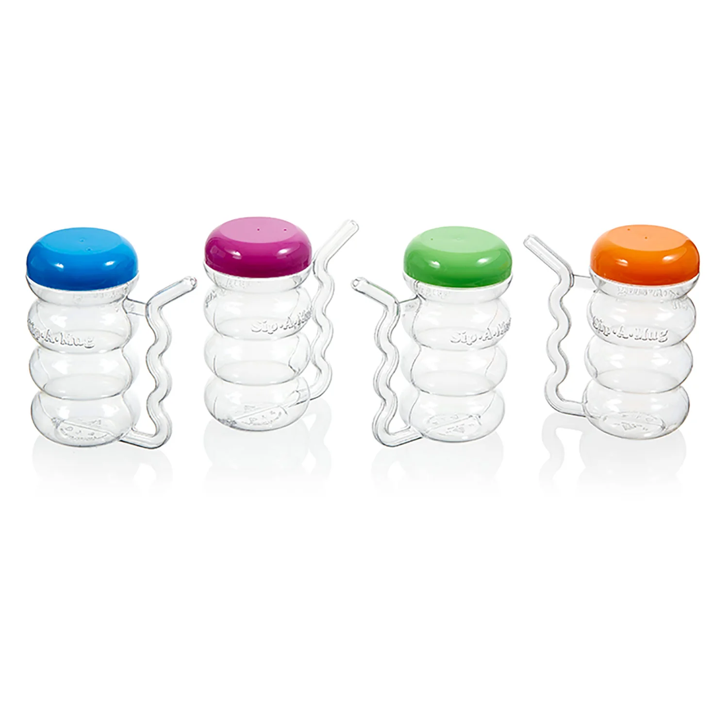 Arrow Plastic Sip-A-Mug With Straw Handle, Assorted Colors, 14 Ounces - Image 2