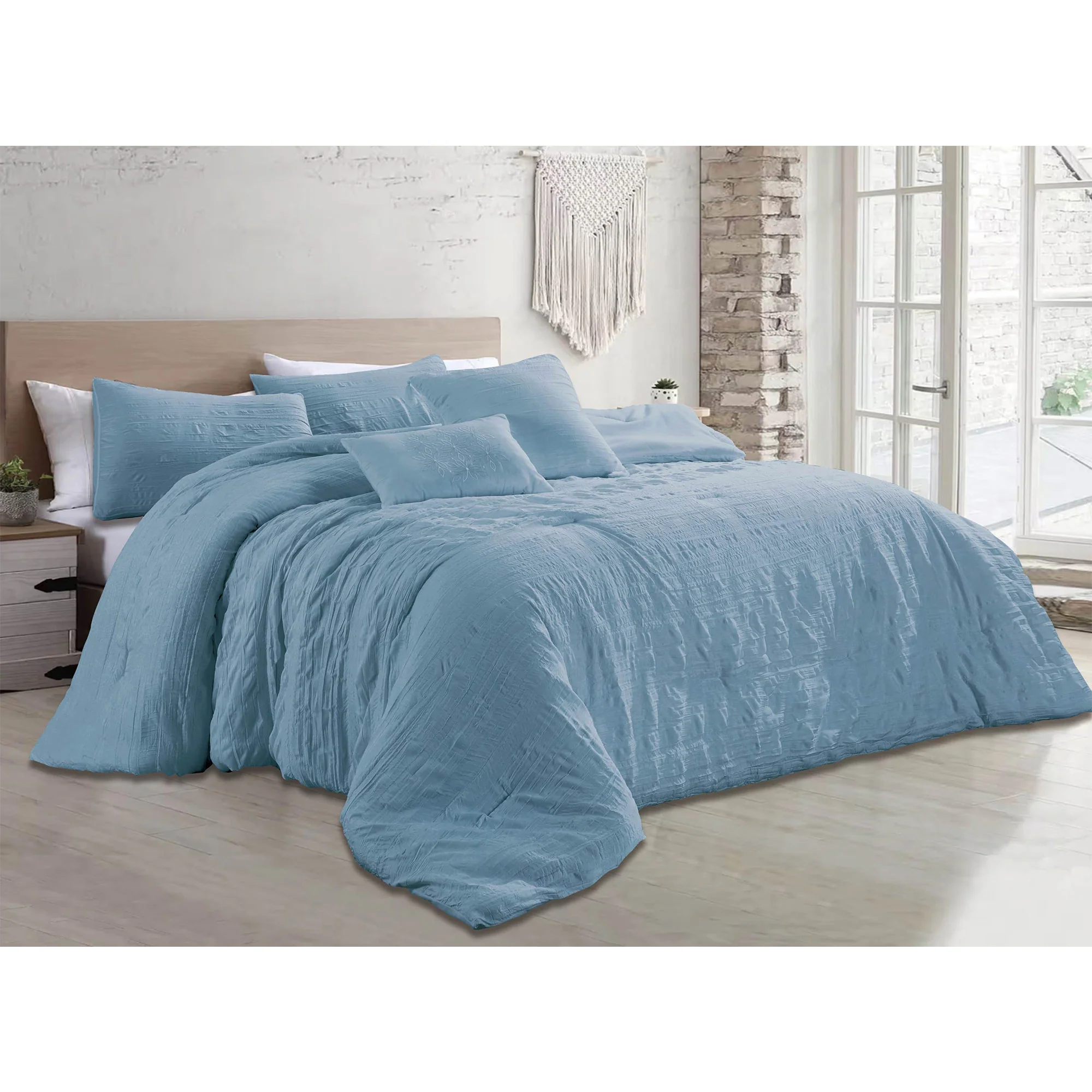 Astrid 5 Piece Crinkled Fabric Comforter Set - Image 10