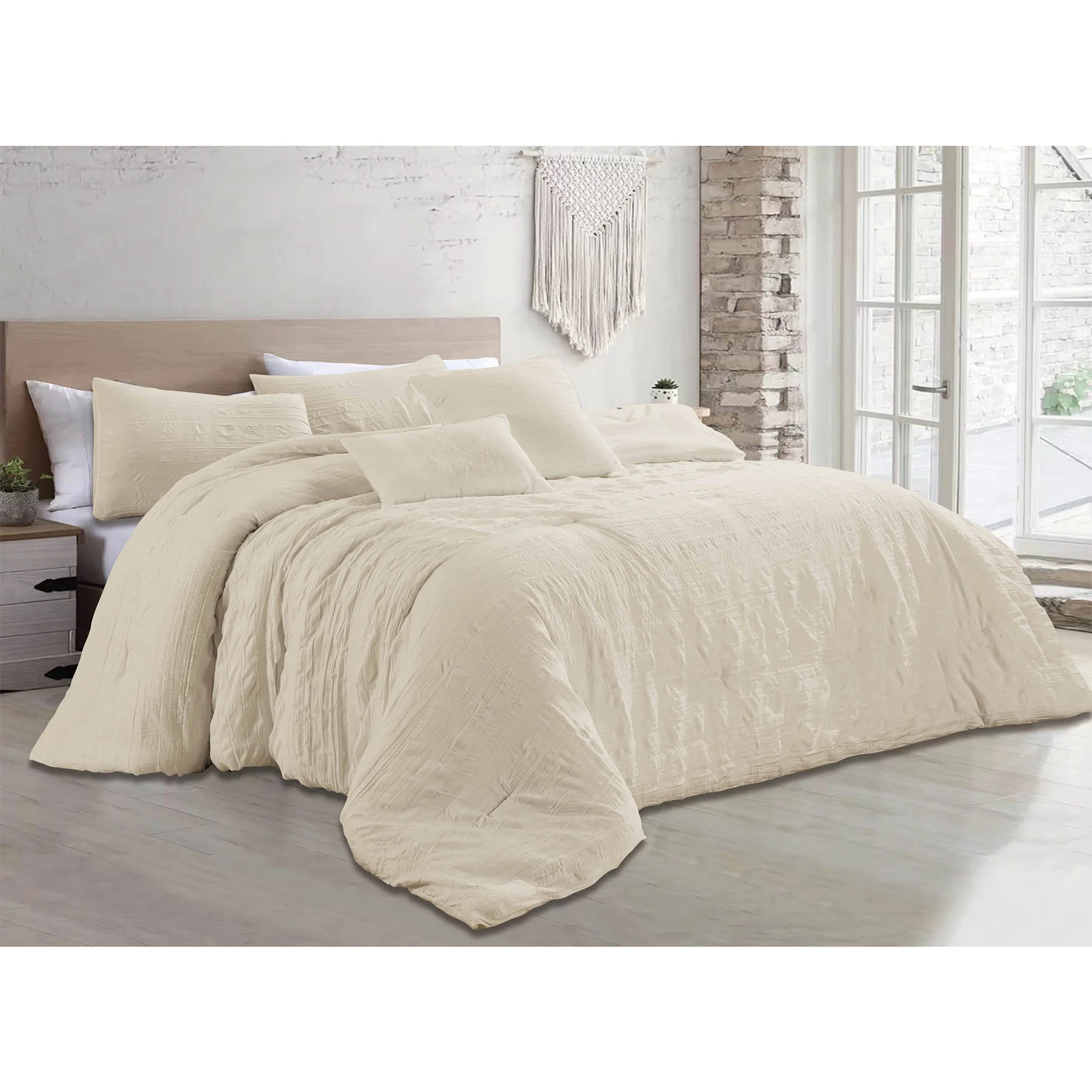 Astrid 5 Piece Crinkled Fabric Comforter Set - Image 7