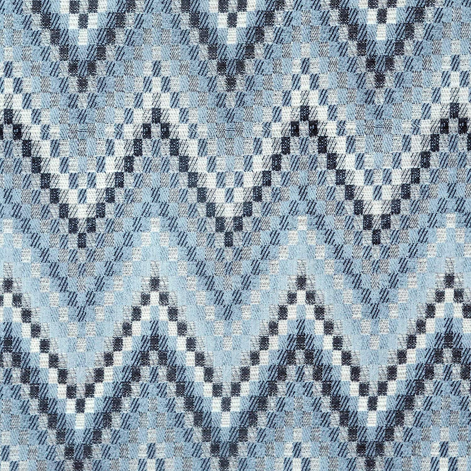 Avery 3-Piece Printed Kitchen Curtain Set, Blue, Tiers 58x36 Inches, Valance 58x14 Inches - Image 8