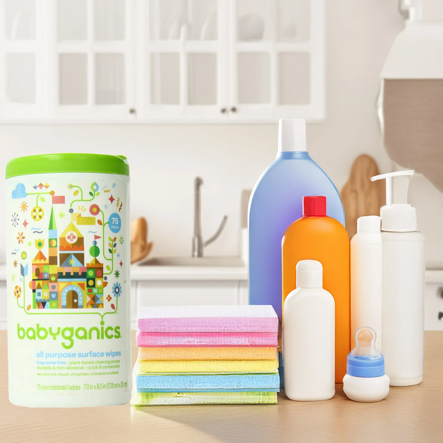 Babyganics All-Purpose Surface Wipes, Fragrance Free, 75 Count Canister - Image 3