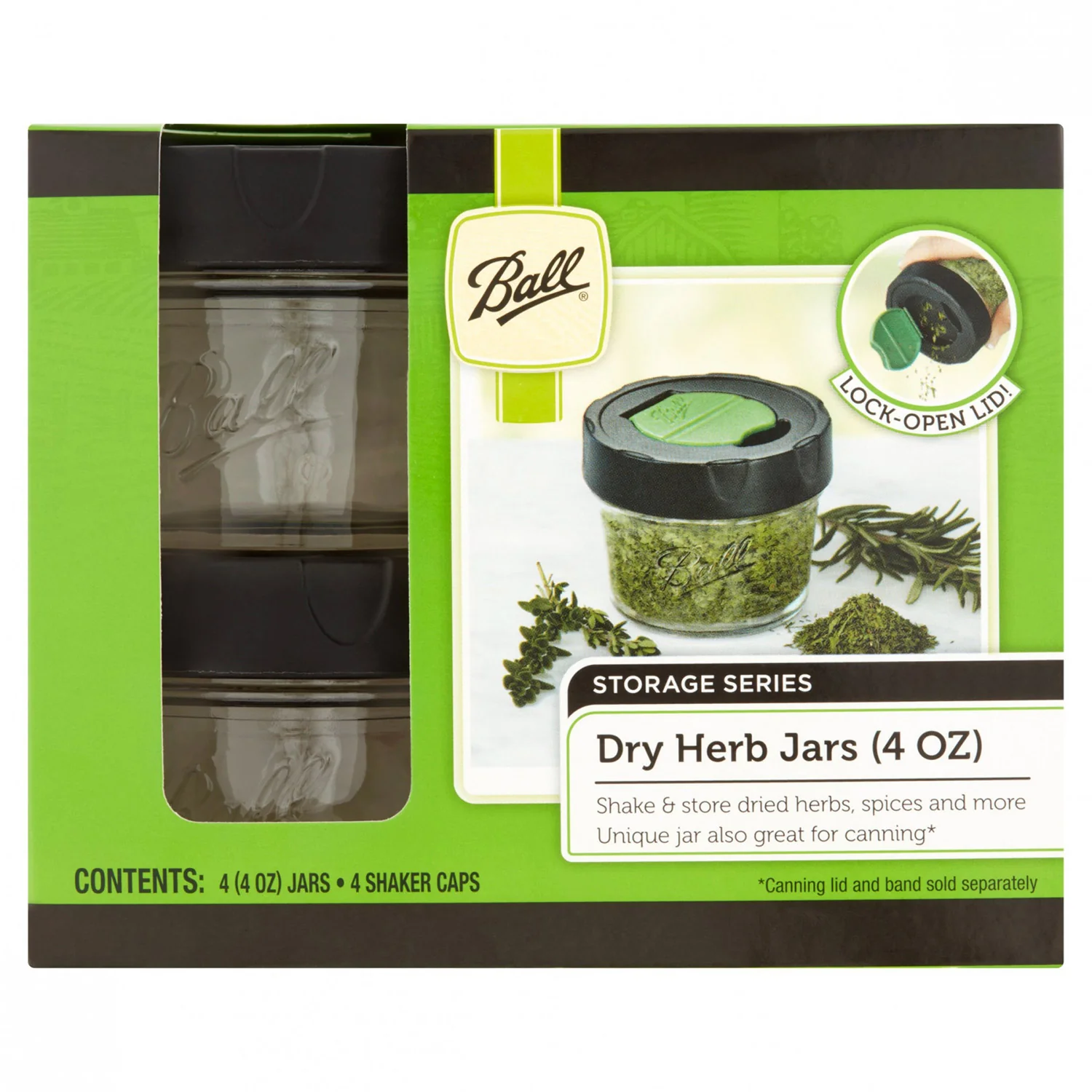 Ball 4-Pack Culinary Dry Herb Storage Jars , Clear, 4 Ounces - Image 3