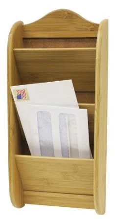 Bamboo 3 Slot Letter Rack - Natural - Image 2