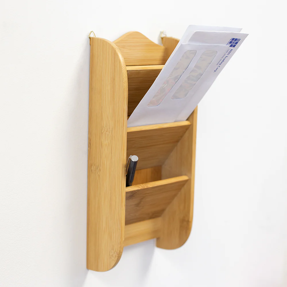 Bamboo 3 Slot Letter Rack - Natural - Image 5