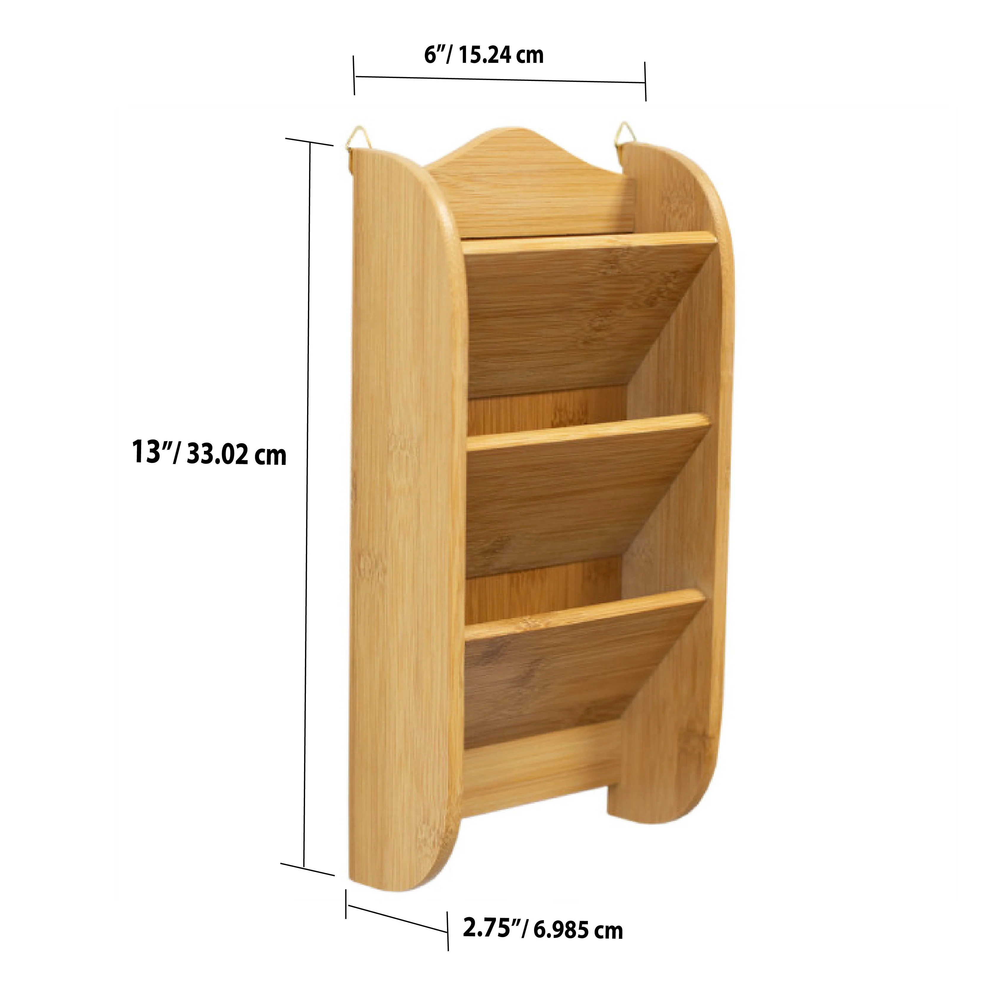 Bamboo 3 Slot Letter Rack - Natural - Image 7