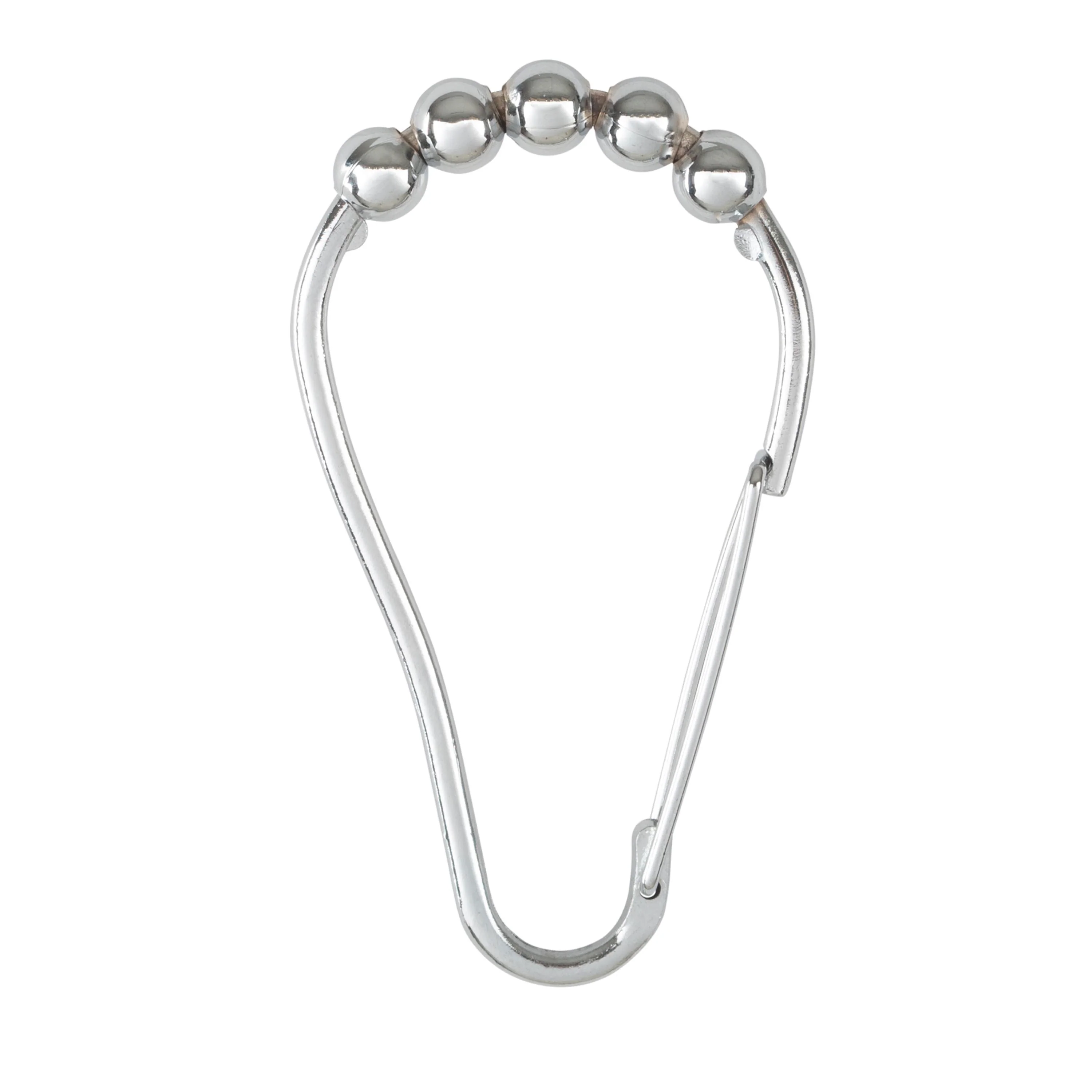 Bath Bliss 12 Pack Carabiner Shower Curtain Roller Rings in Chrome - Image 3