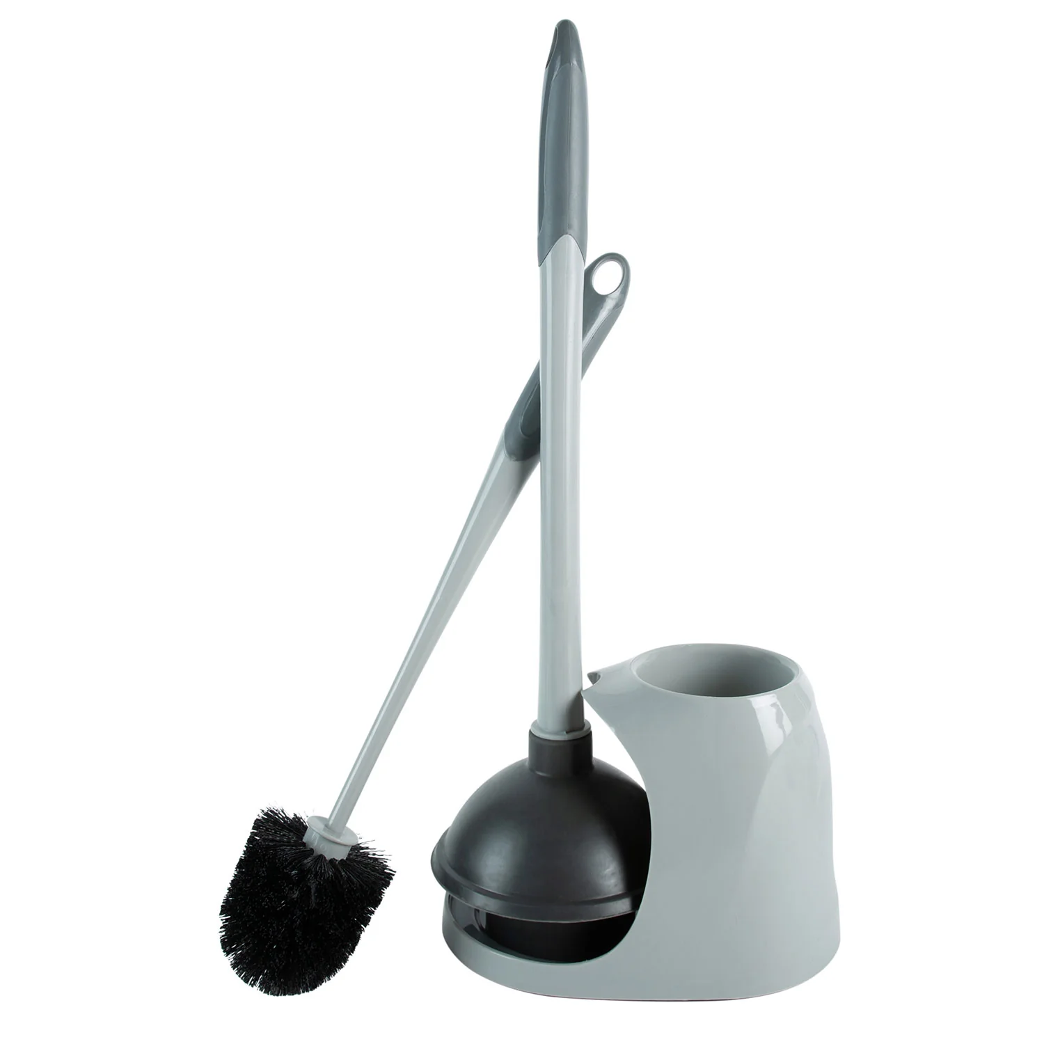 Bath Bliss 2-in-1 Bowl Brush & Plunger, Grey - Image 3