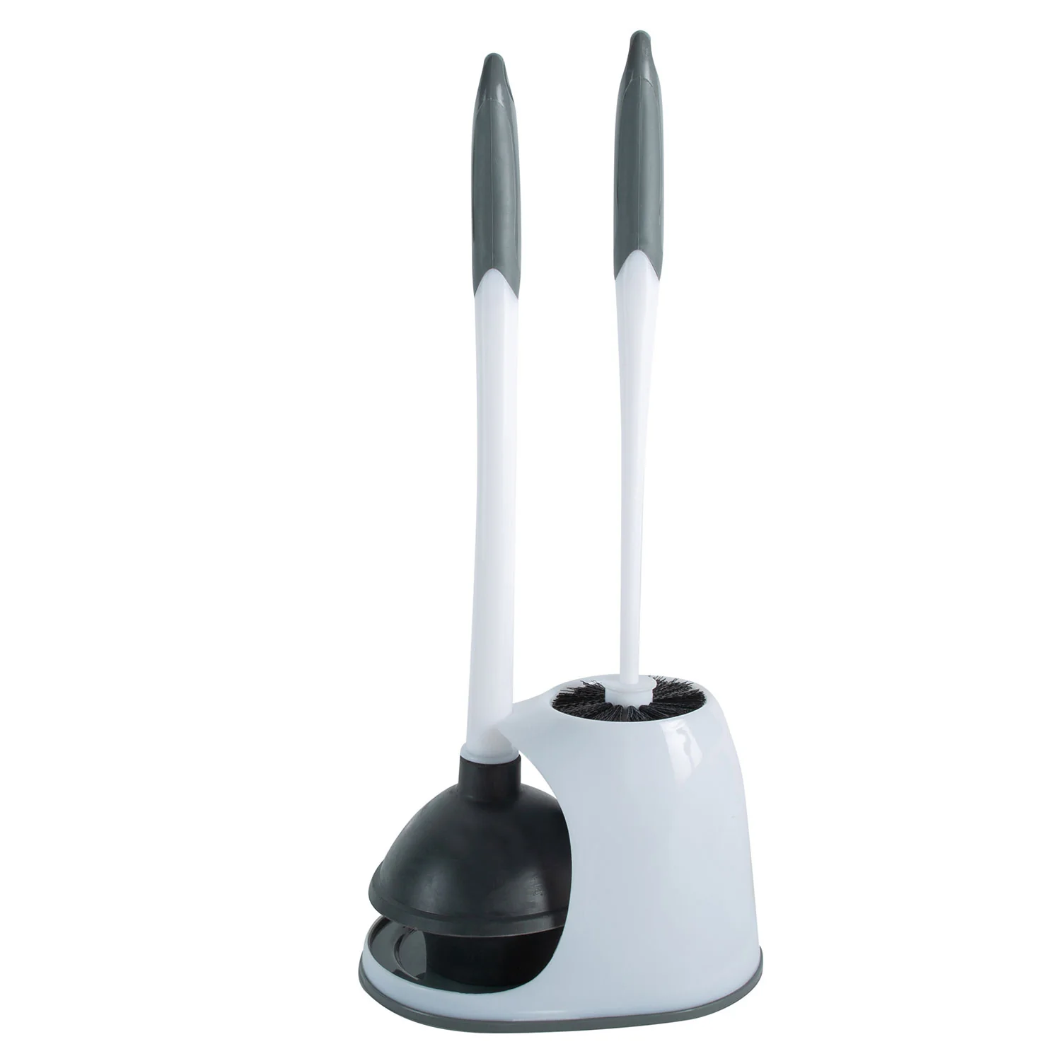 Bath Bliss 2-in-1 Bowl Brush & Plunger, White - Image 2