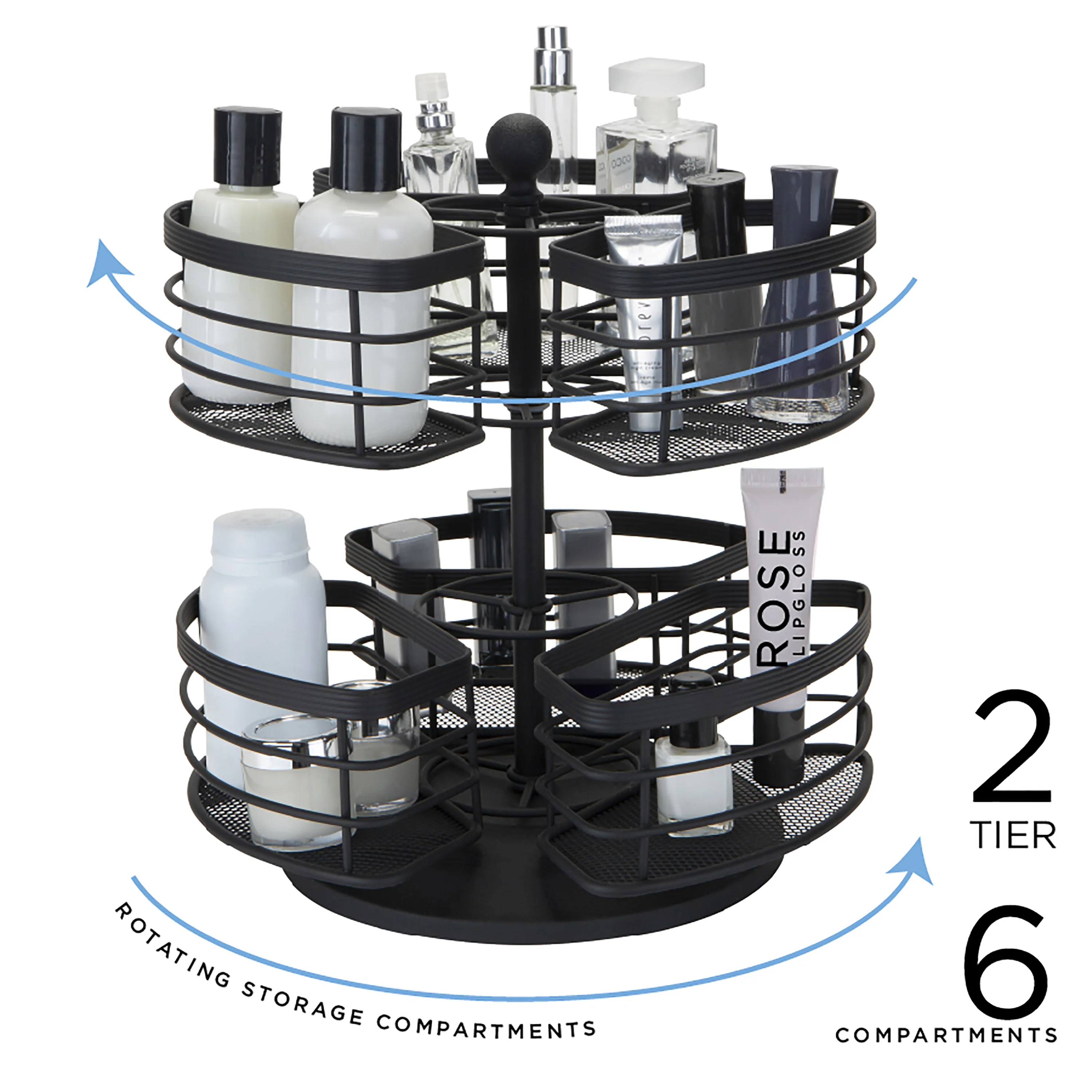 Bath Bliss 2 Tier Carousel in Matte Black - Image 2