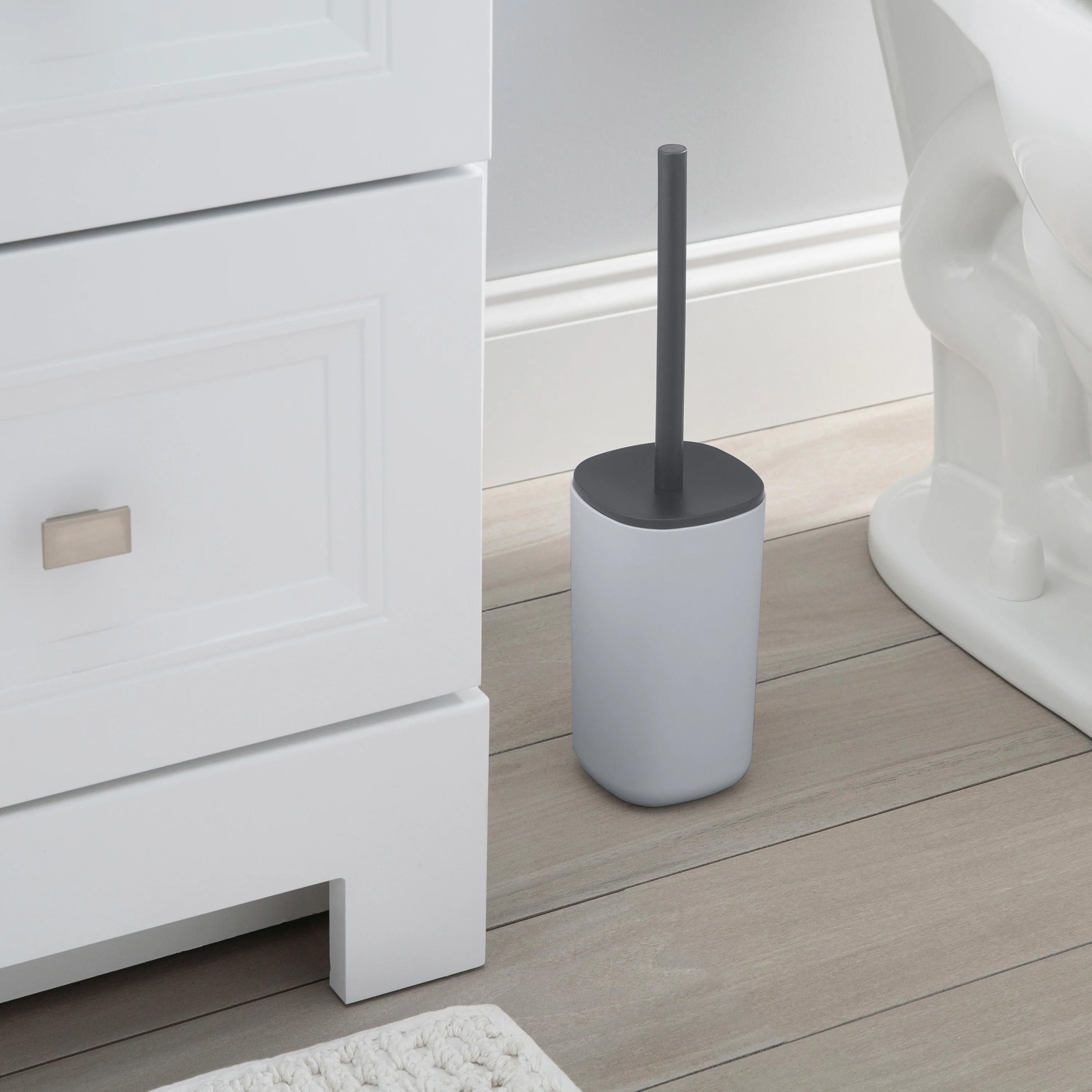 Bath Bliss 2 Tone Toilet Brush & Holder in Grey - Image 3