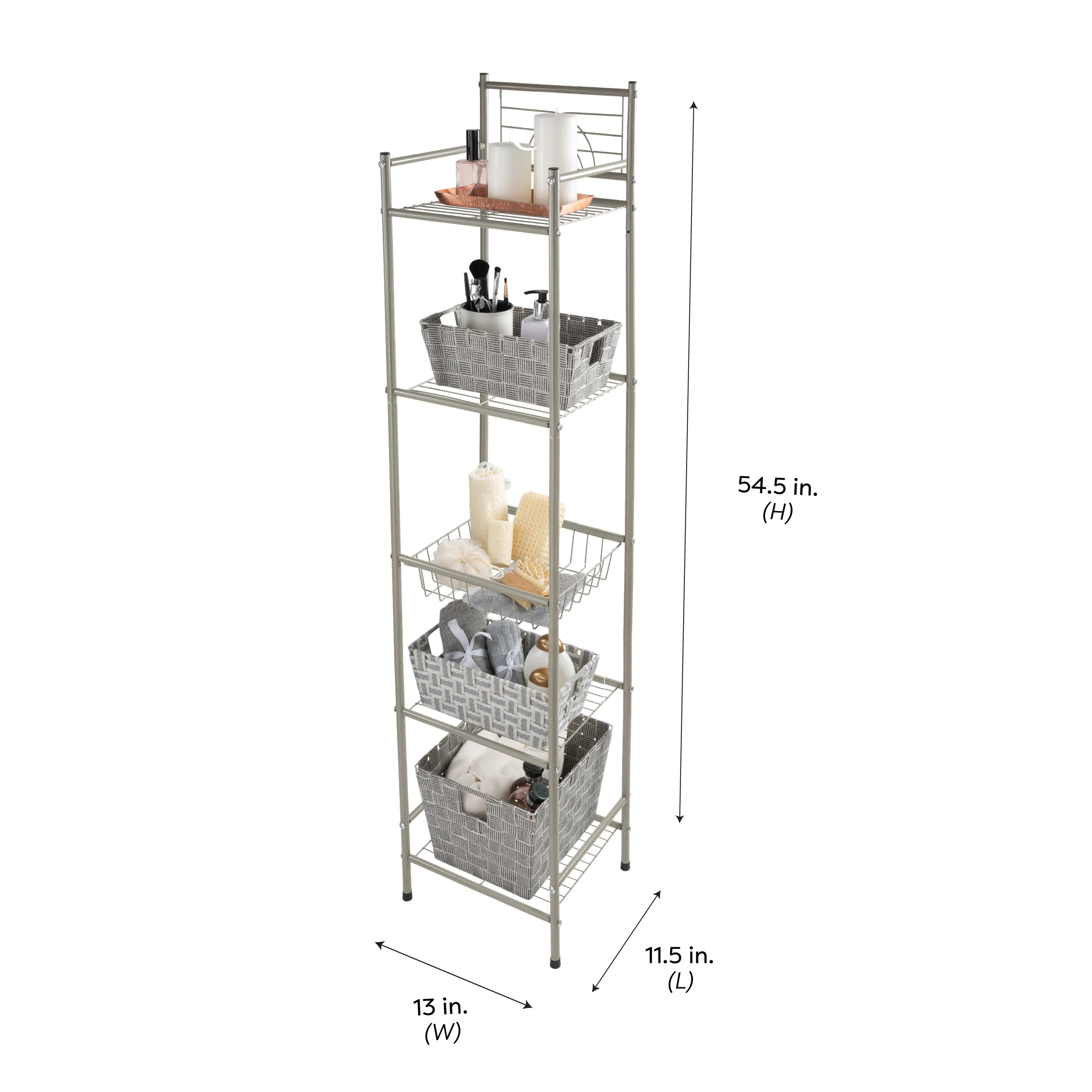 Bath Bliss 5 Tier Storage Shelf in Stain Nickel - Image 2