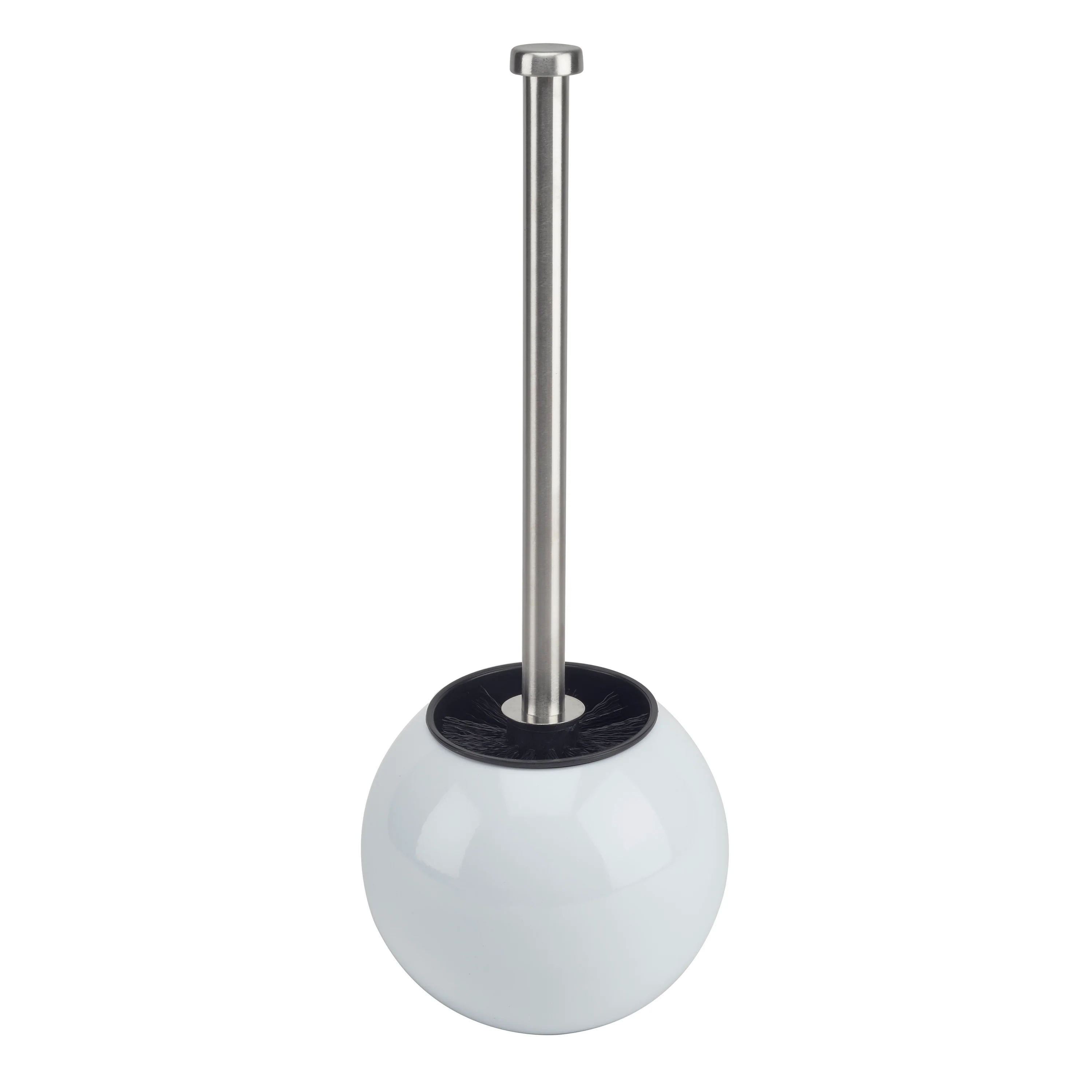 Bath Bliss Globe Design Toilet Brush and Holder in White - Image 2
