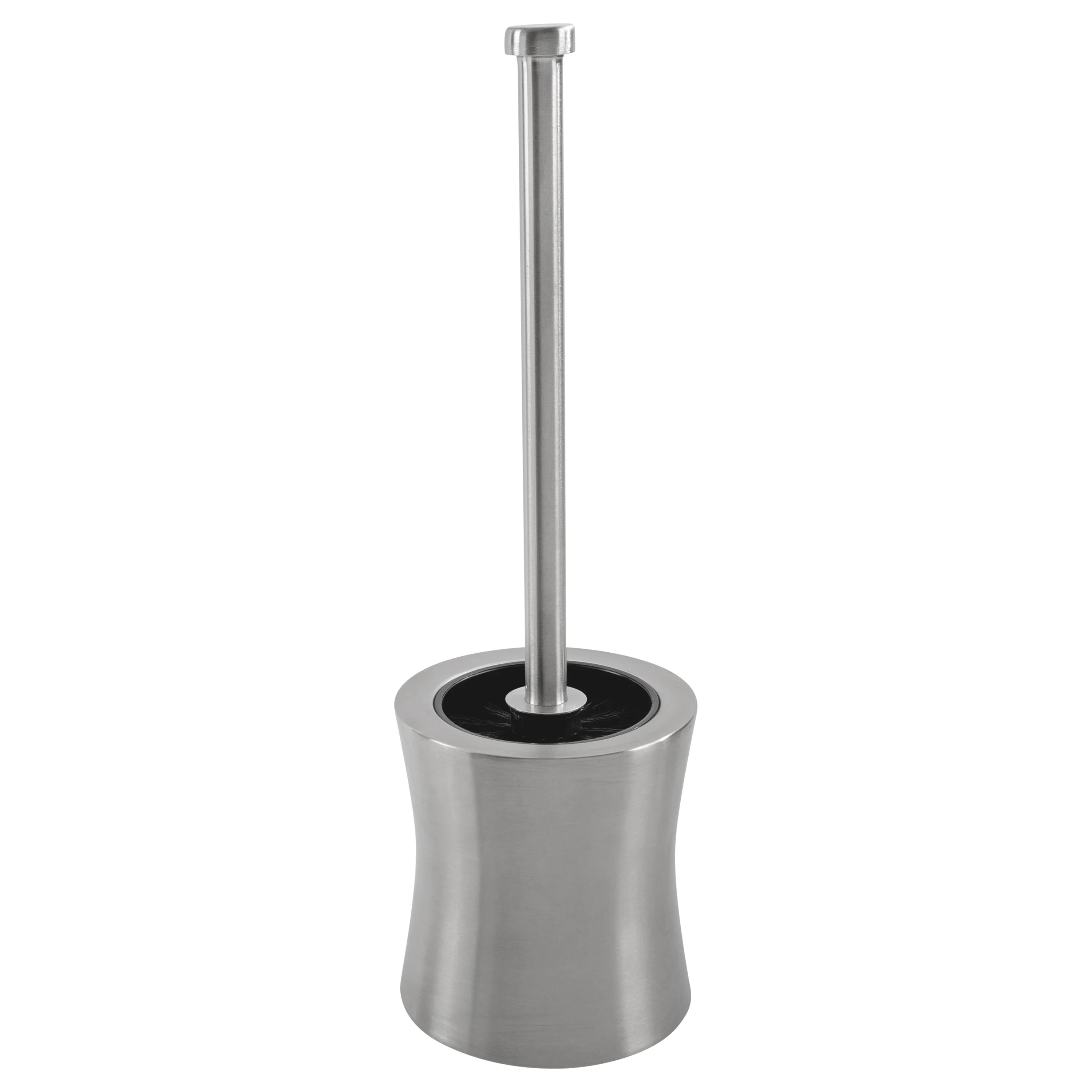 Bath Bliss Hour Glass Shaped Stainless Steel Toilet Brush and Holder - Image 2