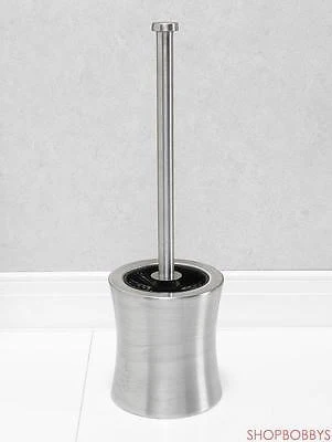 Bath Bliss Hour Glass Shaped Stainless Steel Toilet Brush and Holder - Image 3