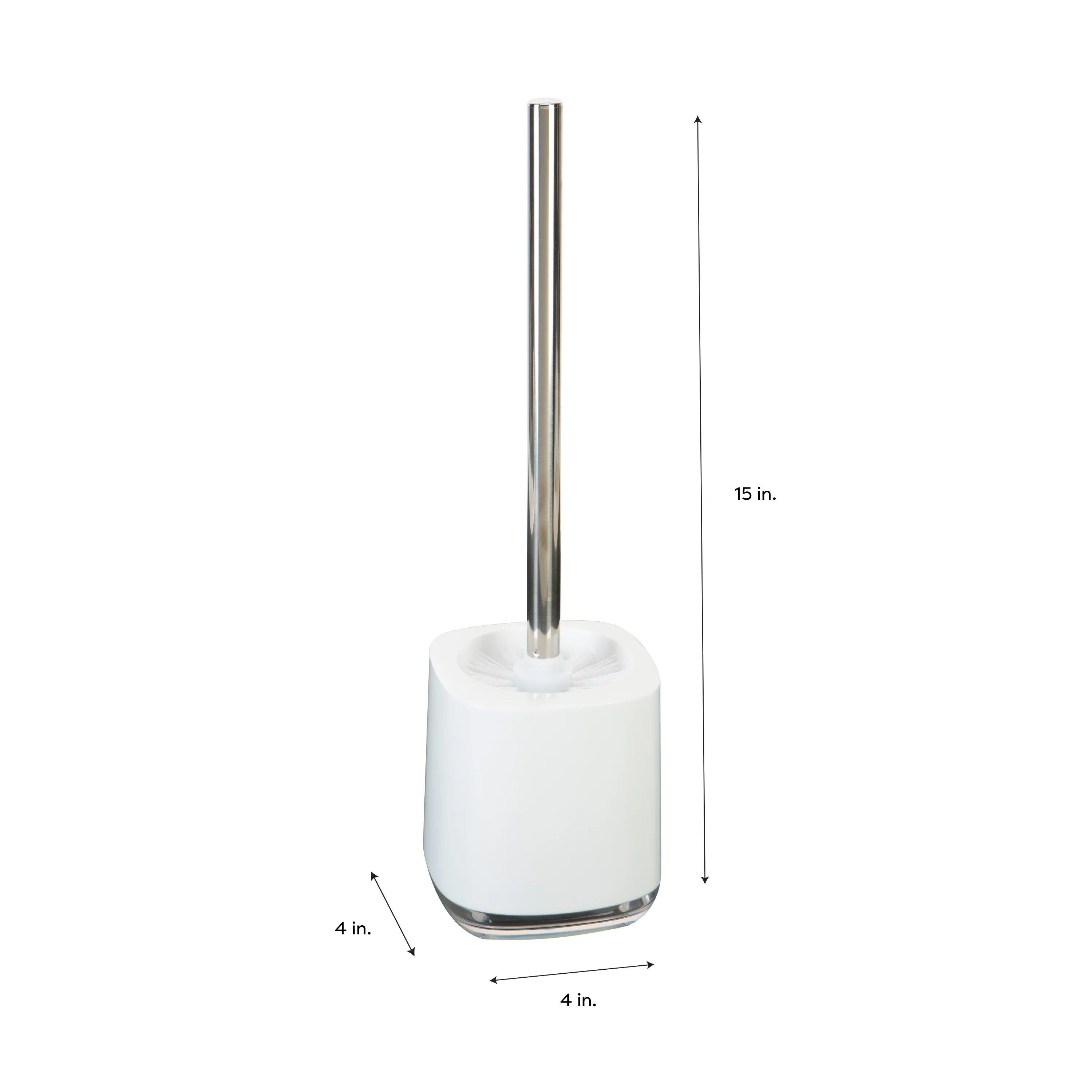 Bath Bliss Luxury Toilet Brush Holder in White - Image 4