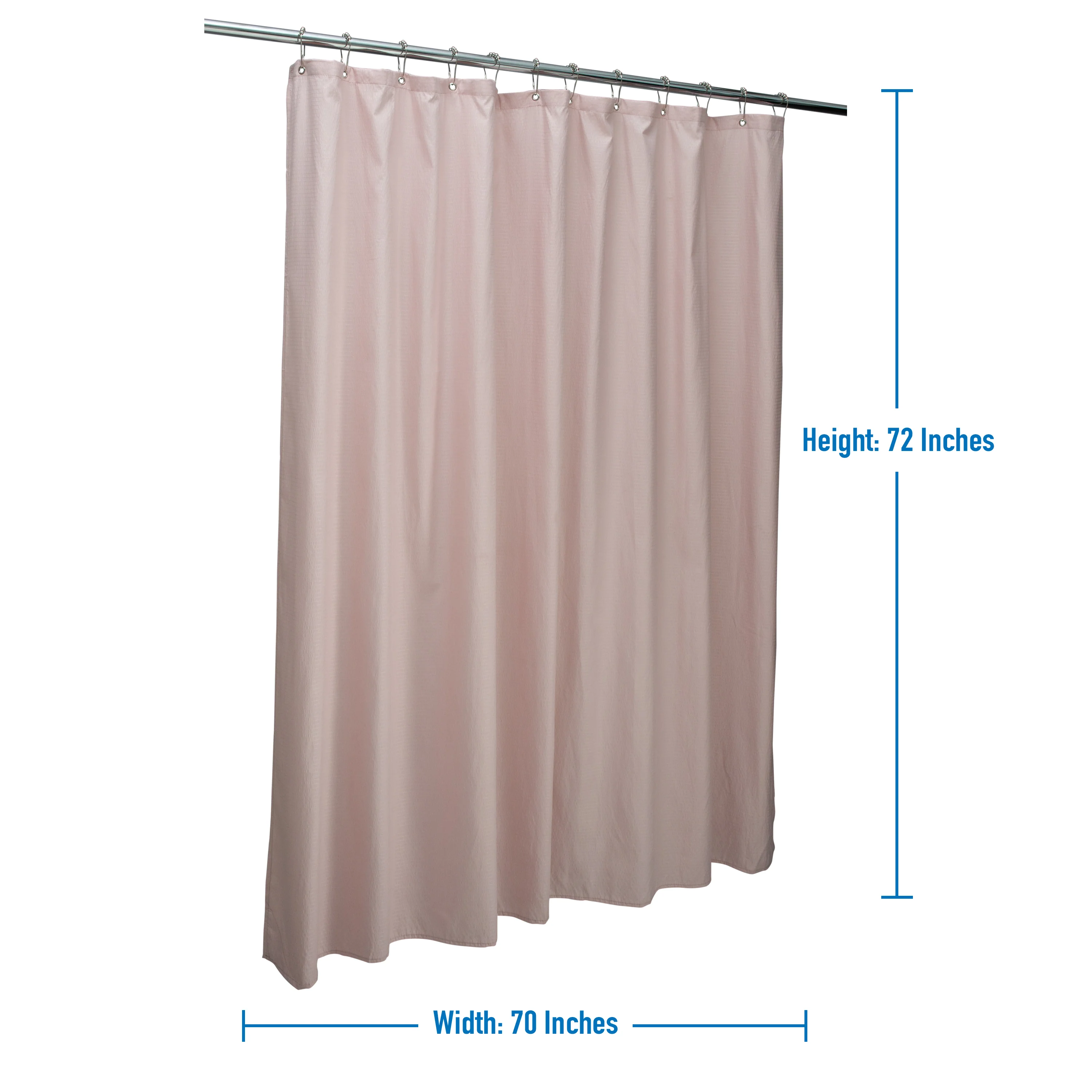 Bath Bliss Microfiber Soft Touch Dash Design Shower Curtain Liner in Blush - Image 2
