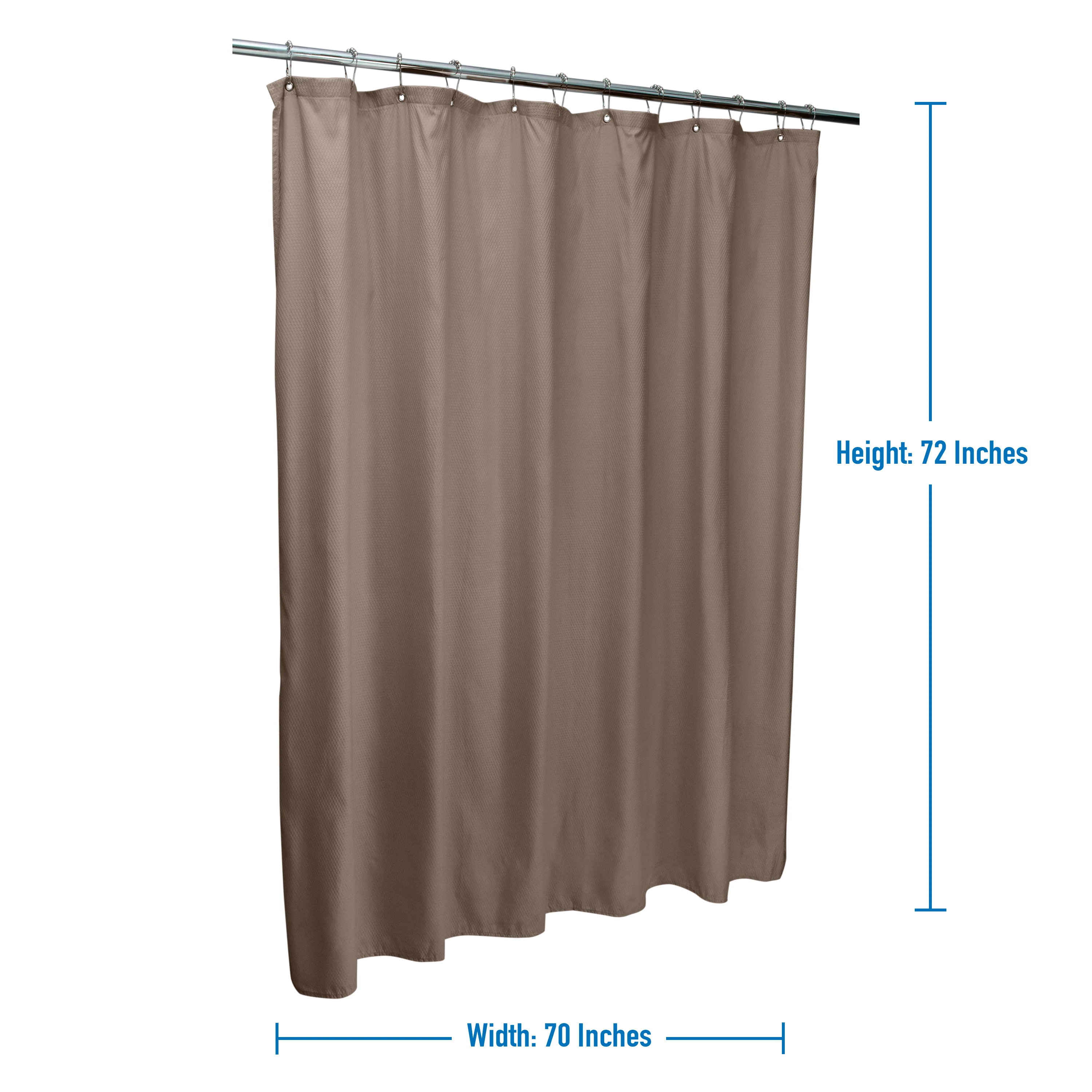 Bath Bliss Microfiber Soft Touch Diamond Design Shower Curtain Liner in Taupe - Image 2