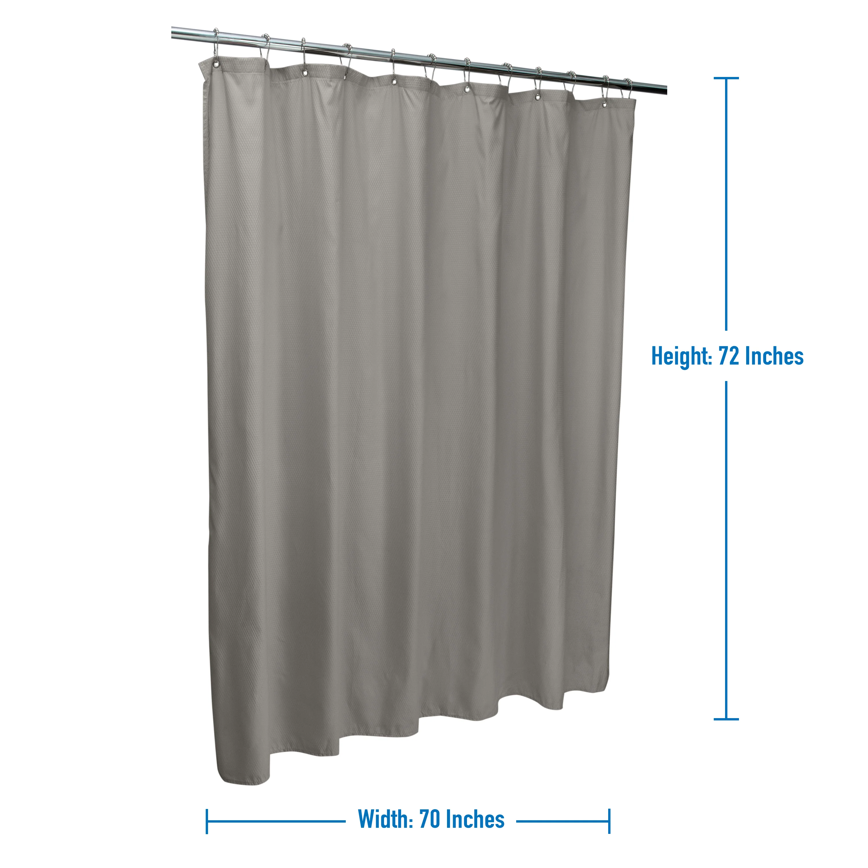 Bath Bliss Microfiber Soft Touch Shower Diamond Design Curtain Liner in Heather Grey - Image 2
