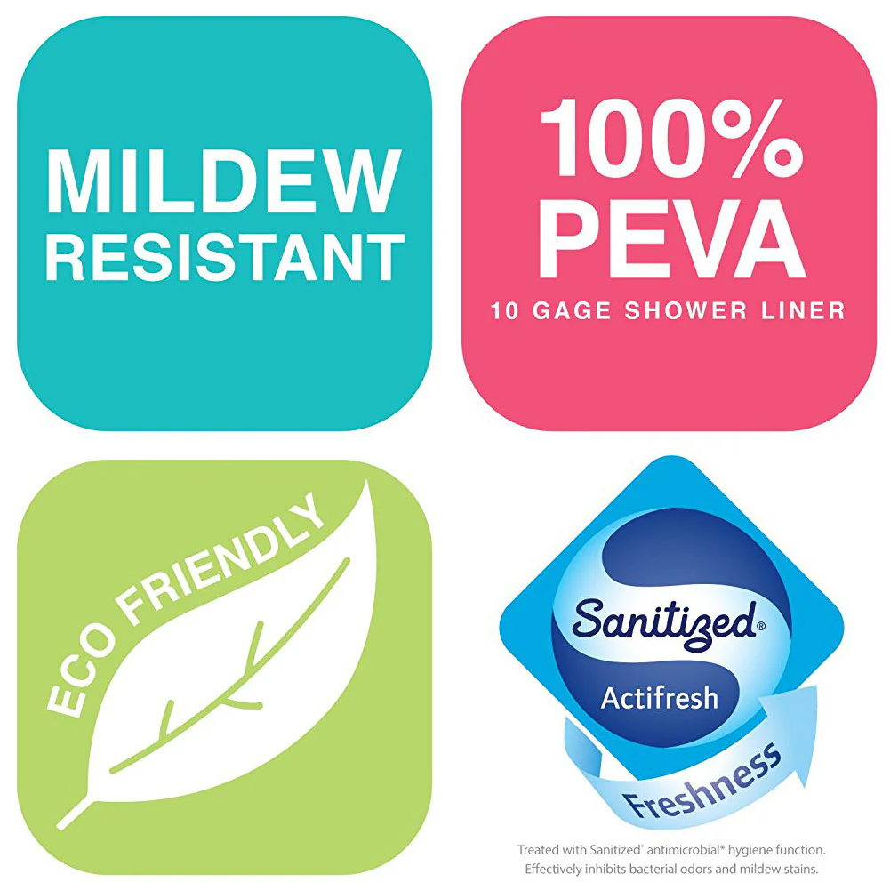 Bath Bliss Sanitized Peva Shower Liner in Super Clear - Image 6