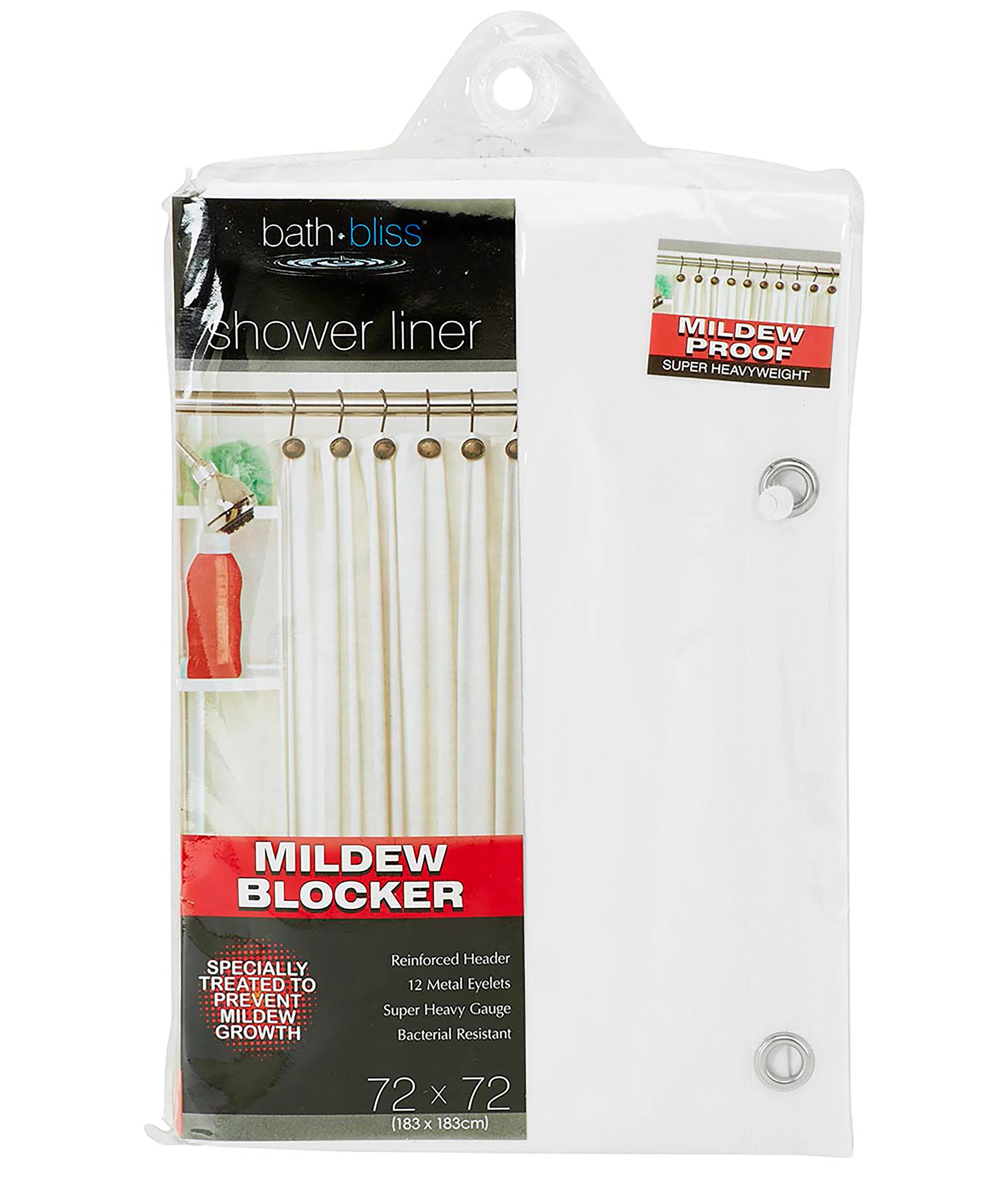 Bath Bliss Mildew Resistant Shower Liner in White - Image 2