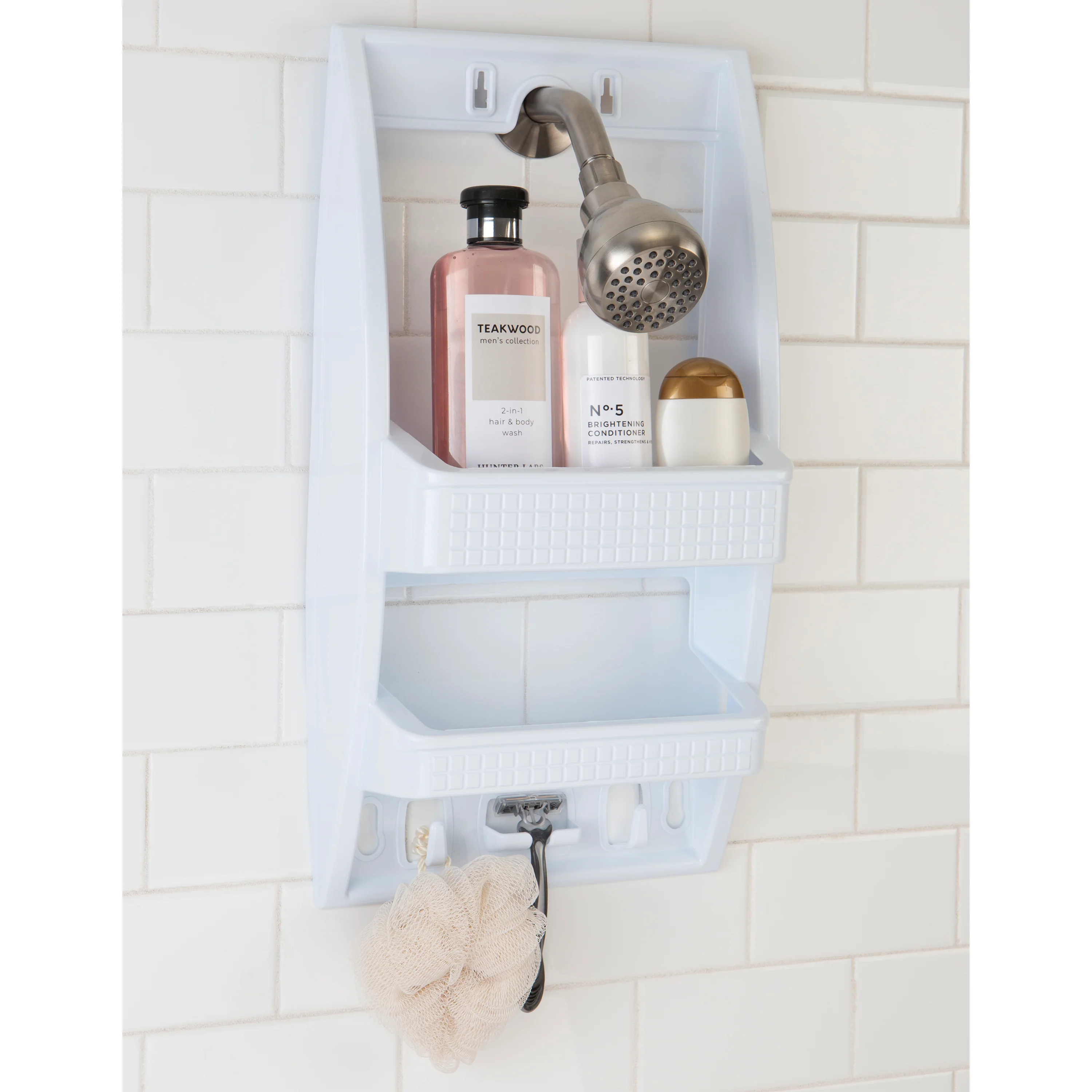 Bath Bliss Multi Hanging Option Shower Caddy in White - Image 3