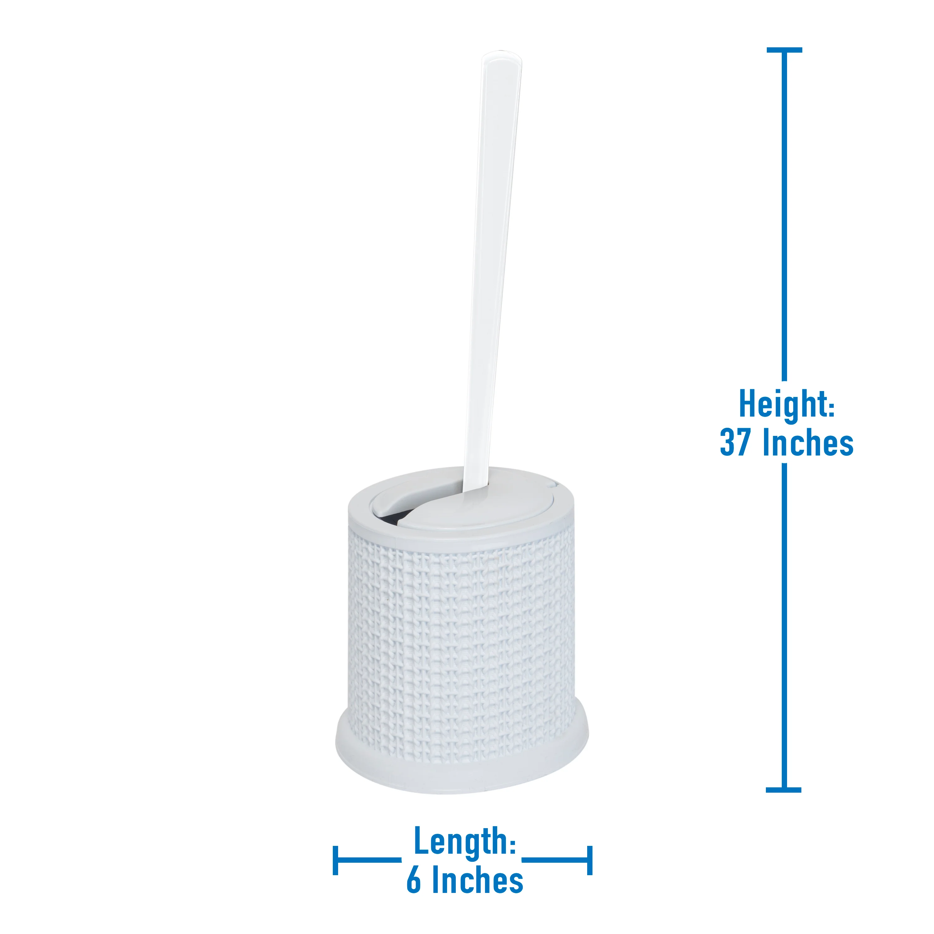 Bath Bliss Self Closing Lid Toilet Brush with Rim Scrubber in Sailor Knot Design - Image 2