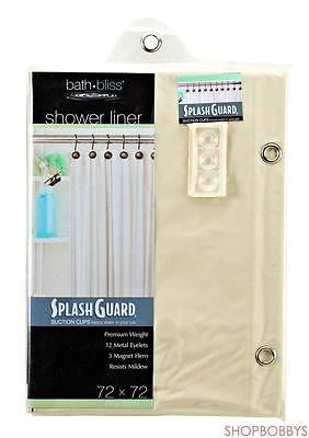 Bath Bliss Splash Guard Shower Liner in Beige - Image 5