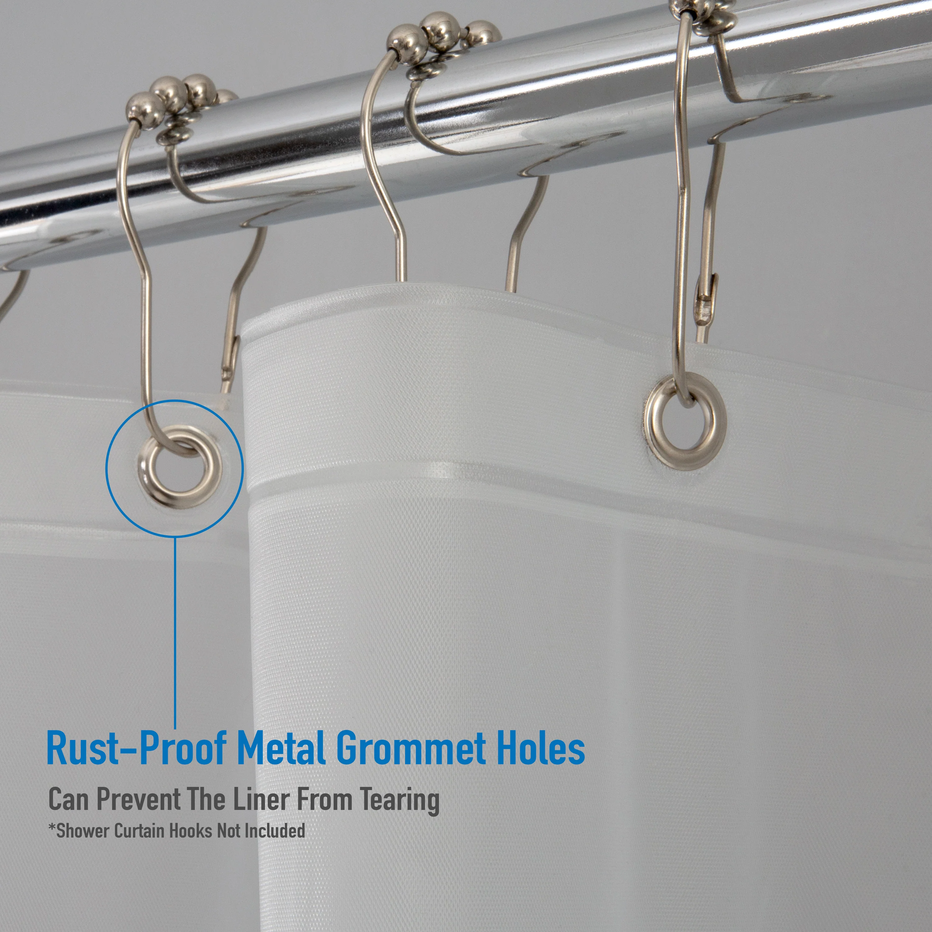 Bath Bliss Splash Guard Shower Liner in Frost - Image 3