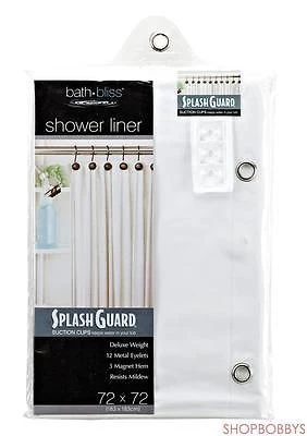 Bath Bliss Splash Guard Shower Liner in White - Image 2