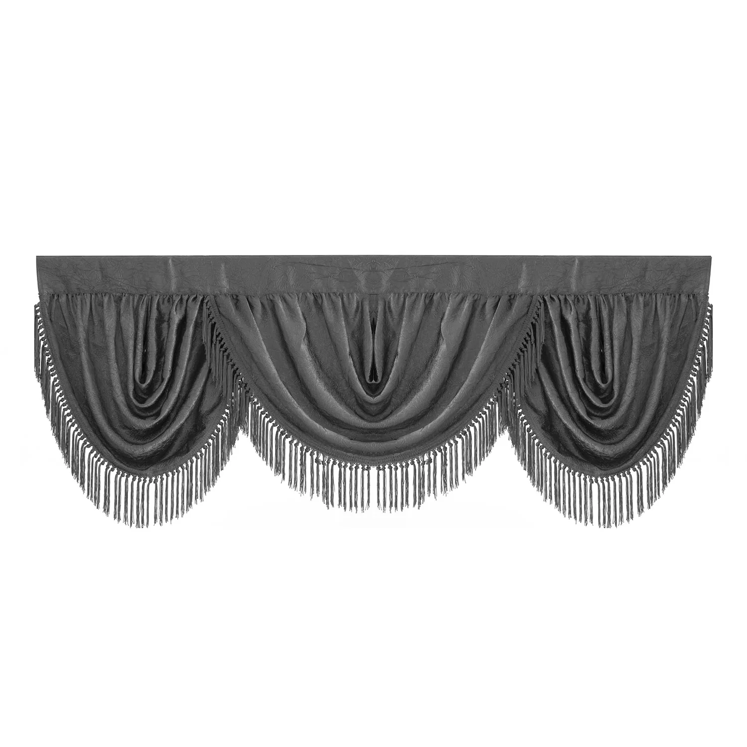Bellissimo Crushed Satin Rod Pocket Panel And Waterfall Valance Window Treatments - Image 2