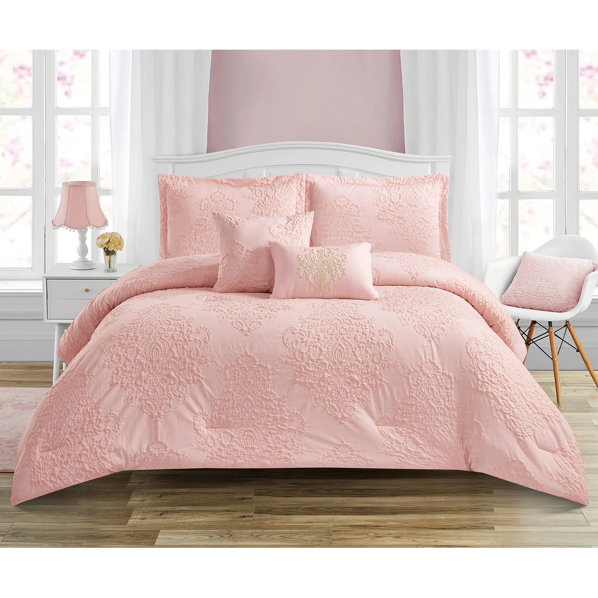 Berlin Palace 5 Piece Damask Design Comforter Set - Image 4