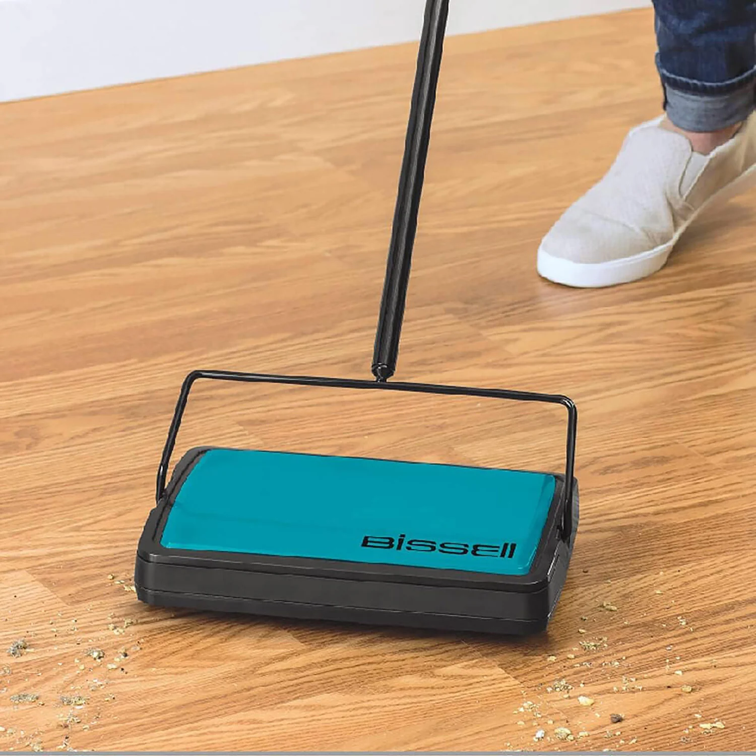 Bissell EasySweep Bagless Cordless Standard Carpet and Floor Sweeper, Teal - Image 2