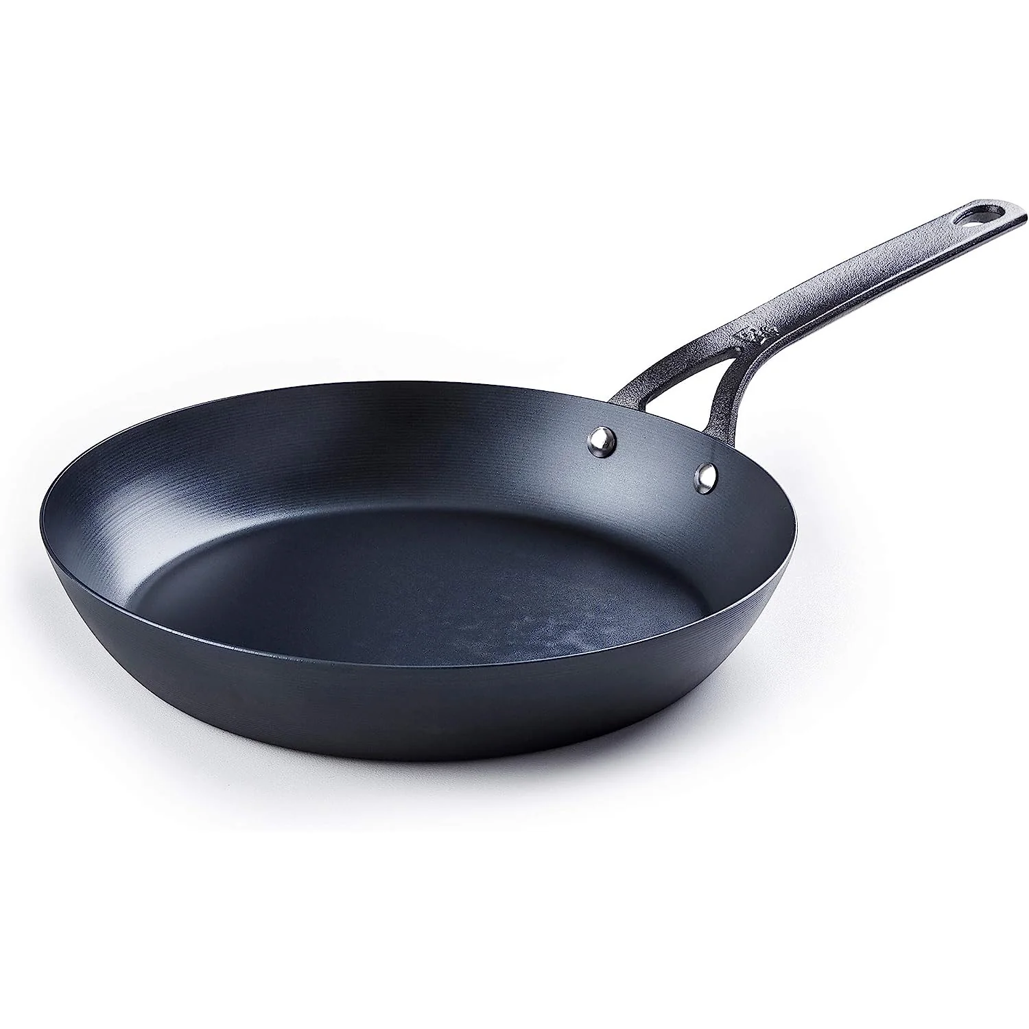 BK Pre-Seasoned Black Steel Carbon Steel Induction Compatible, 12 Inch Frying Pan Skillet, Black