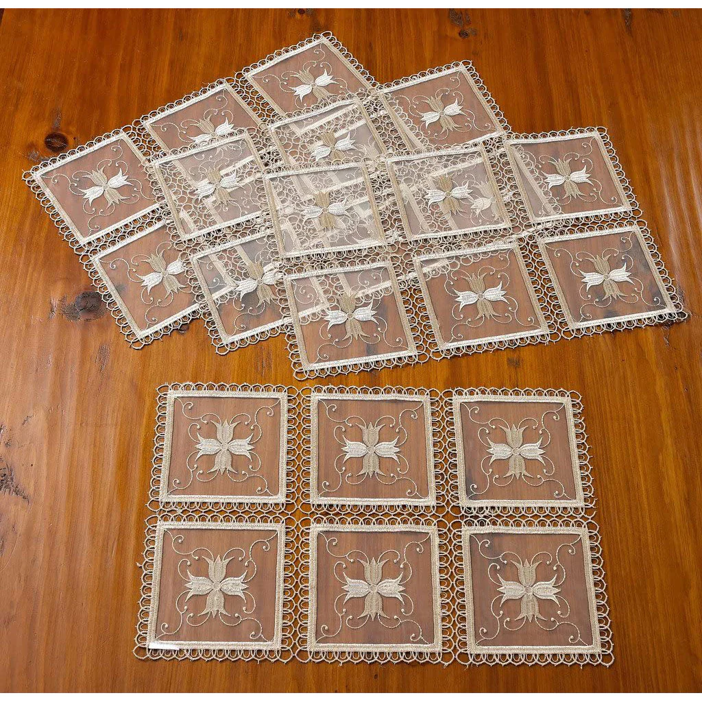 Blossom Embroidered Vintage Lace Design Table Runner - Image 19