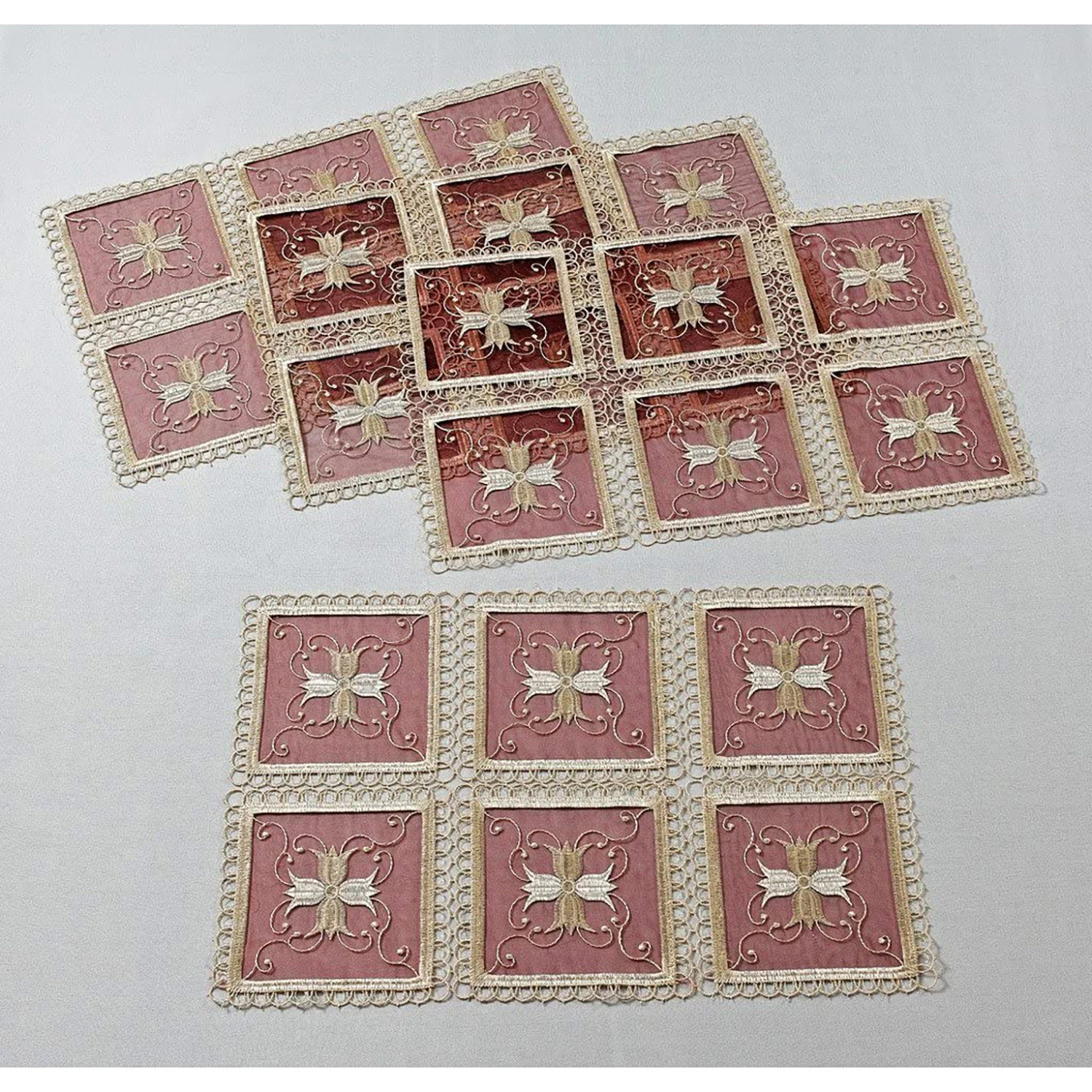 Blossom Embroidered Vintage Lace Design Table Runner - Image 9