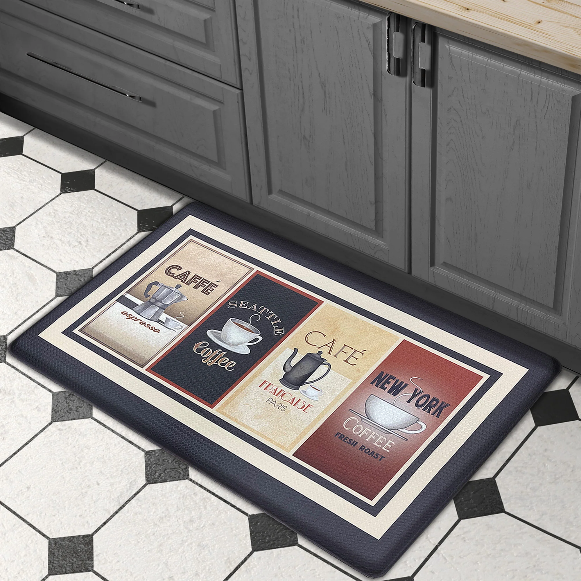 Cozy Cafe Decorative Anti-Fatigue Kitchen Mat, 18x30 Inches - Image 4