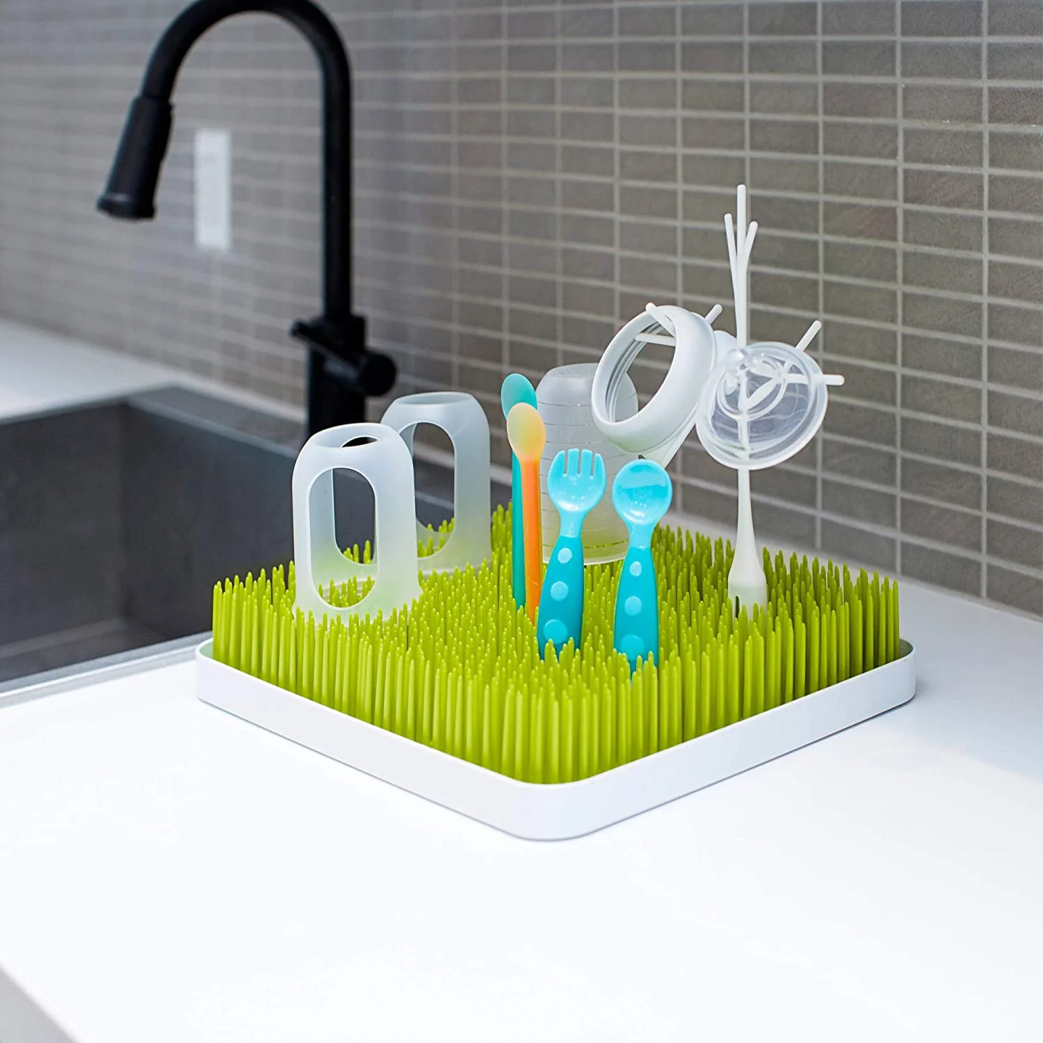Boon Drying Rack Lawn Countertop, Green, 13.5x11x2.5 Inches - Image 2